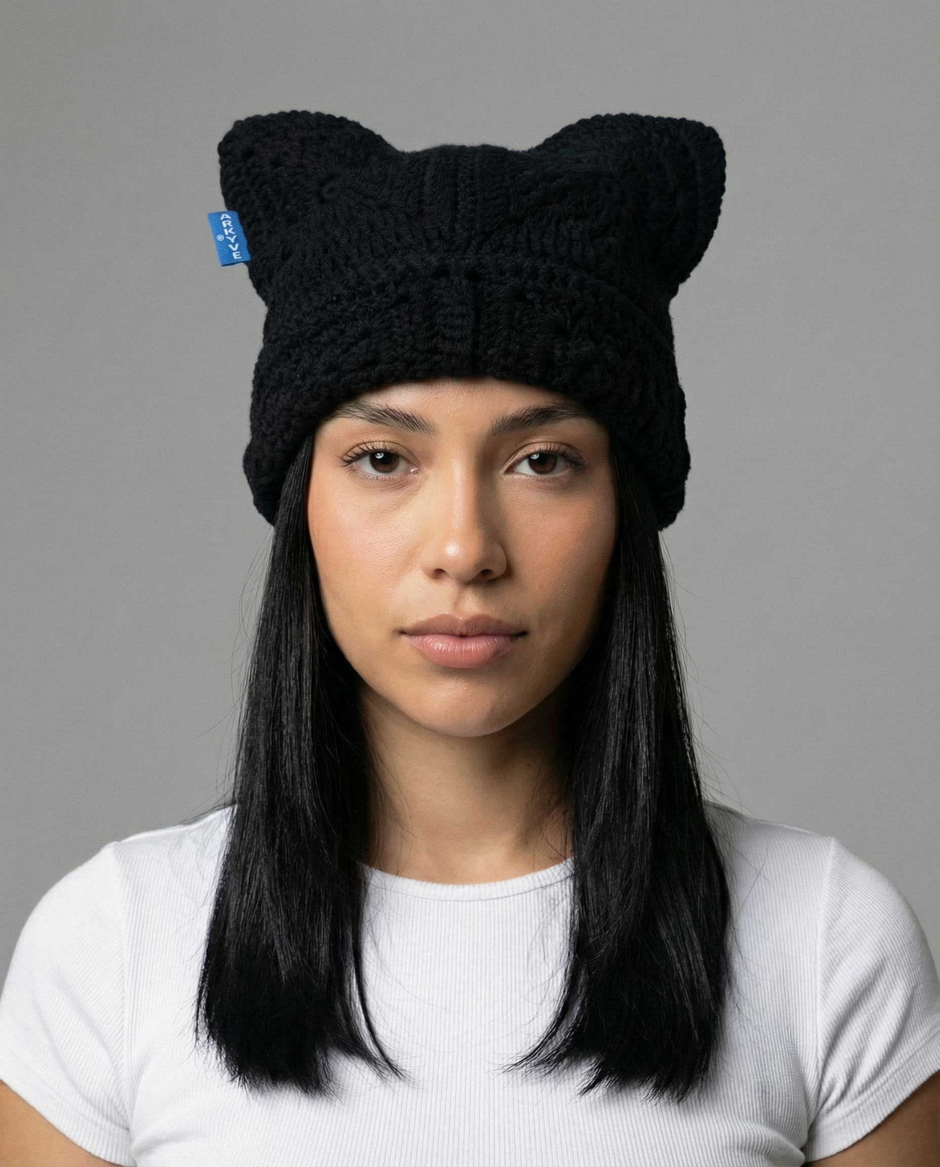 Black Crochet Cat Hat
