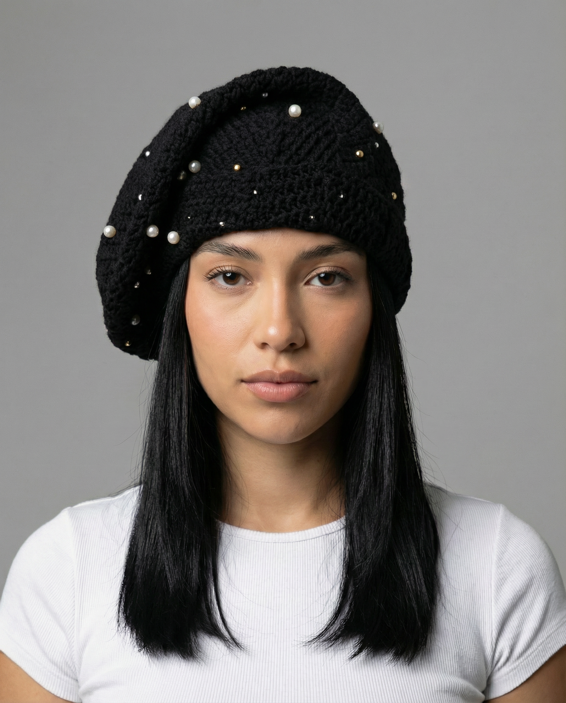 Pearl Crochet Sock Hat