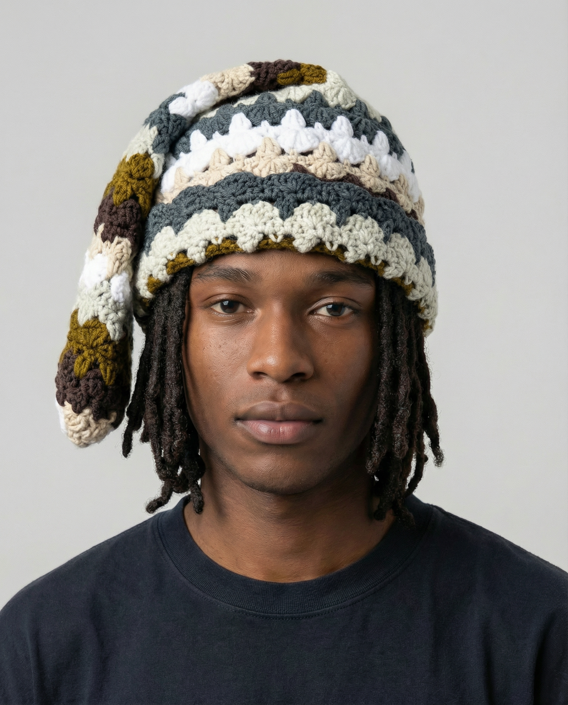 Earth Stripe Crochet Sock Hat