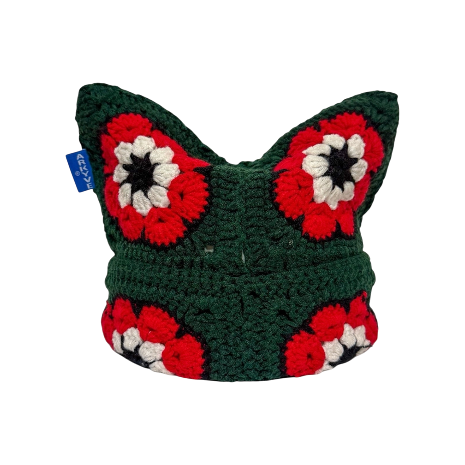 Holly Bloom Crochet Cat Hat