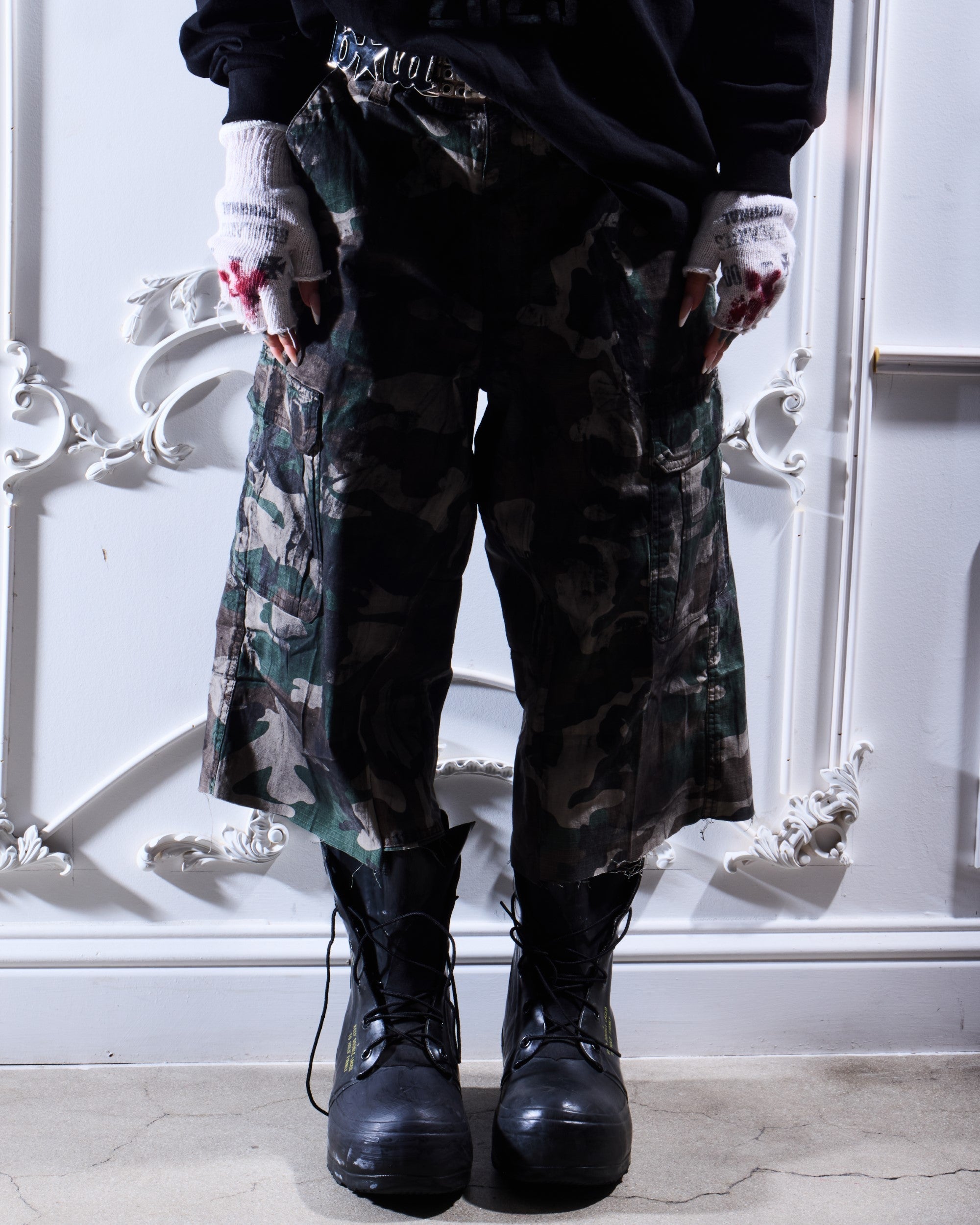 11 Stained Camo Shorts