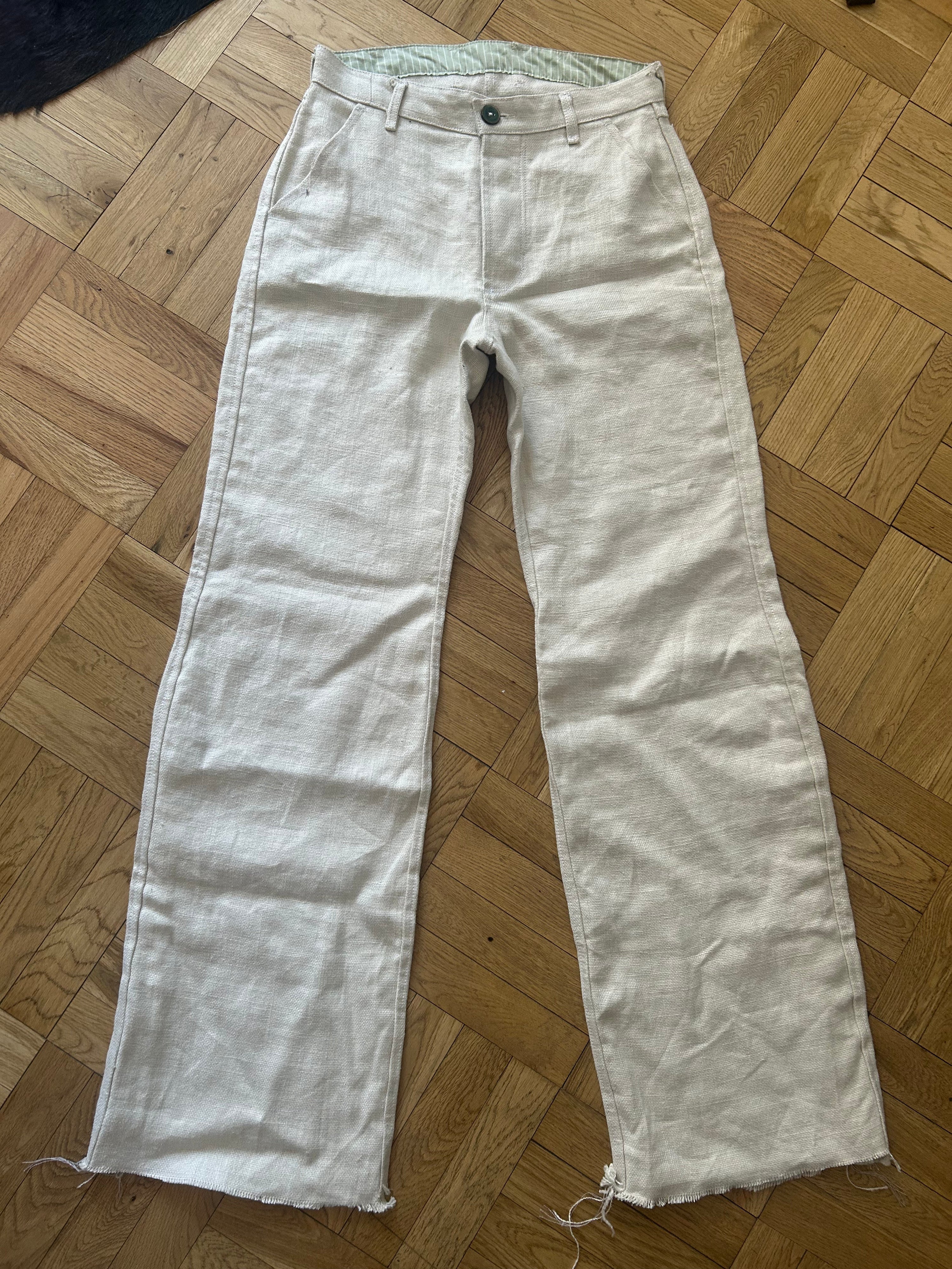Linen Silk Placket pants