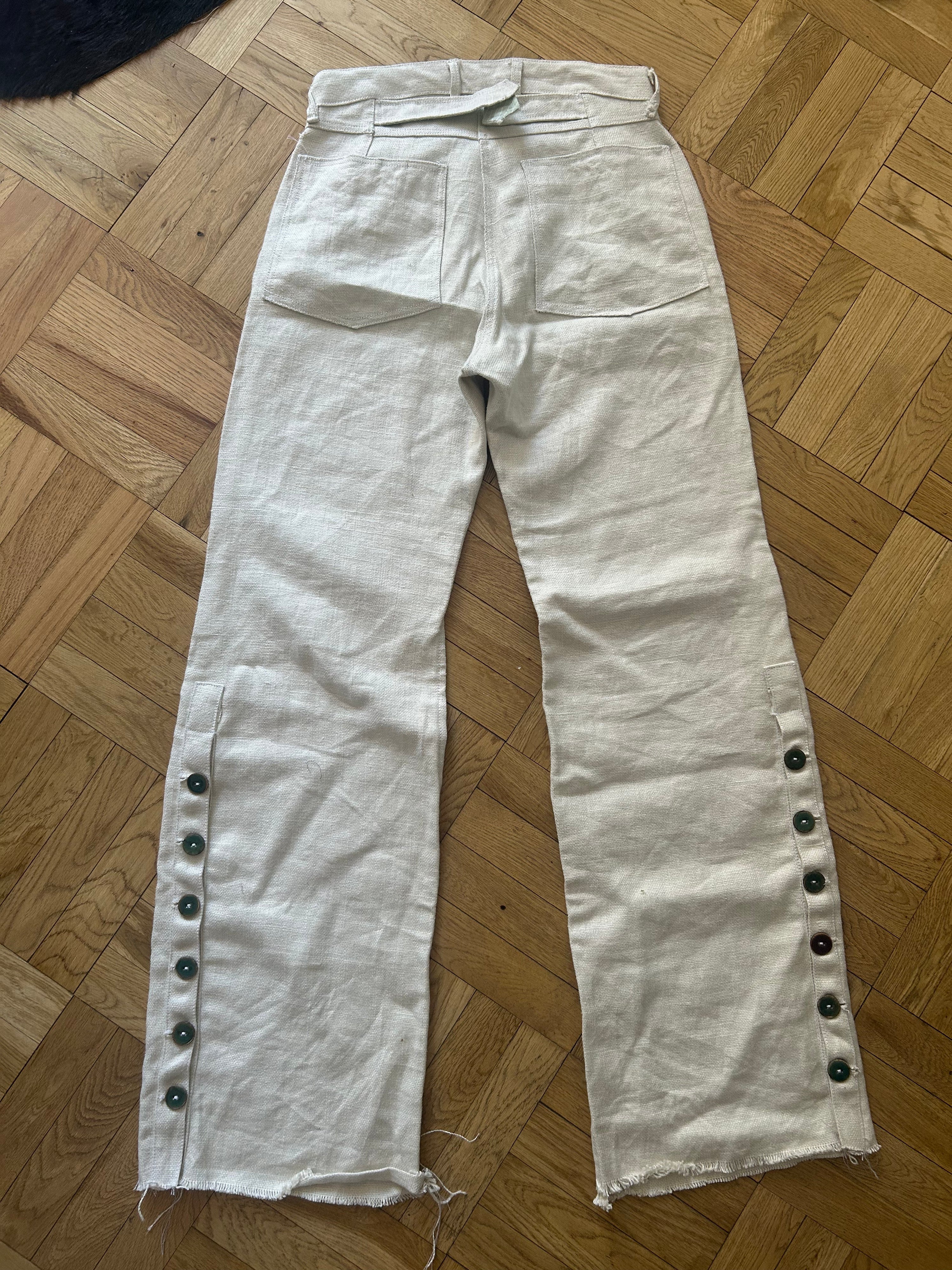 Linen Silk Placket pants