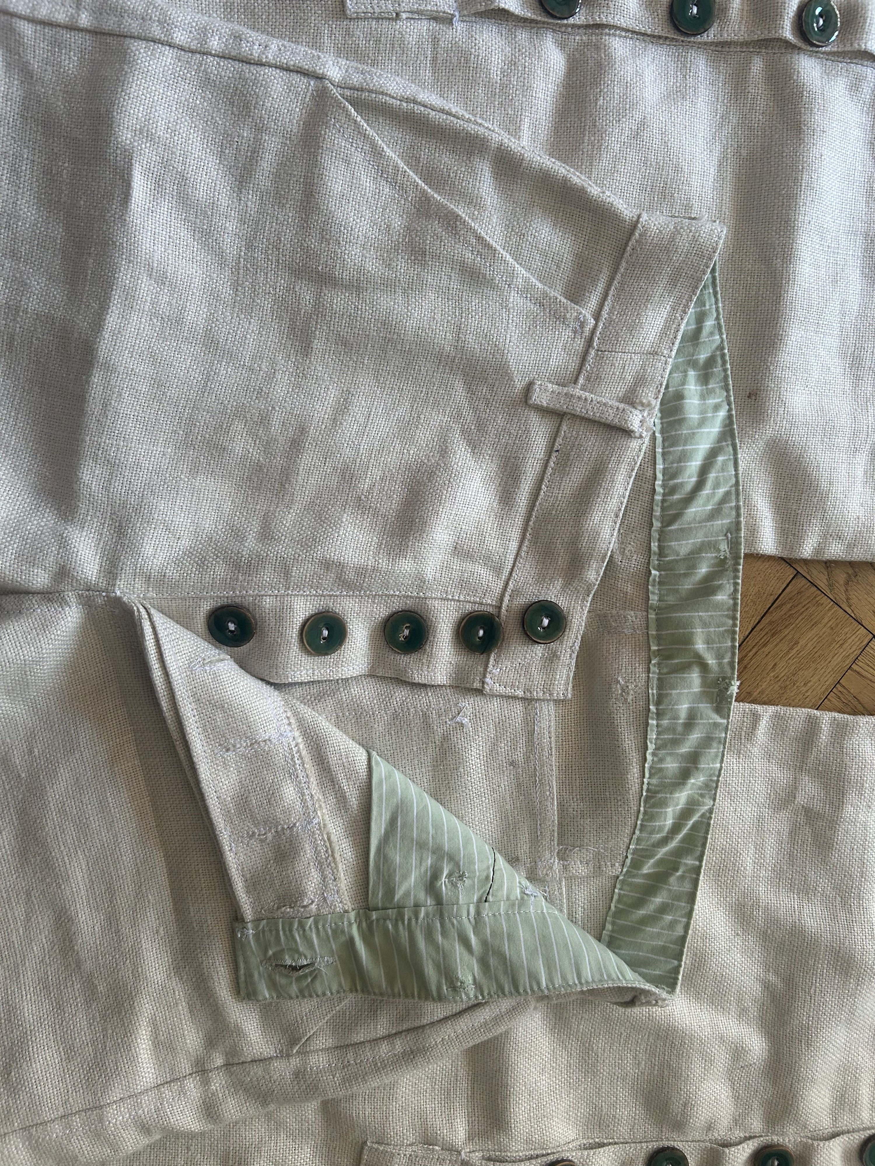 Linen Silk Placket pants