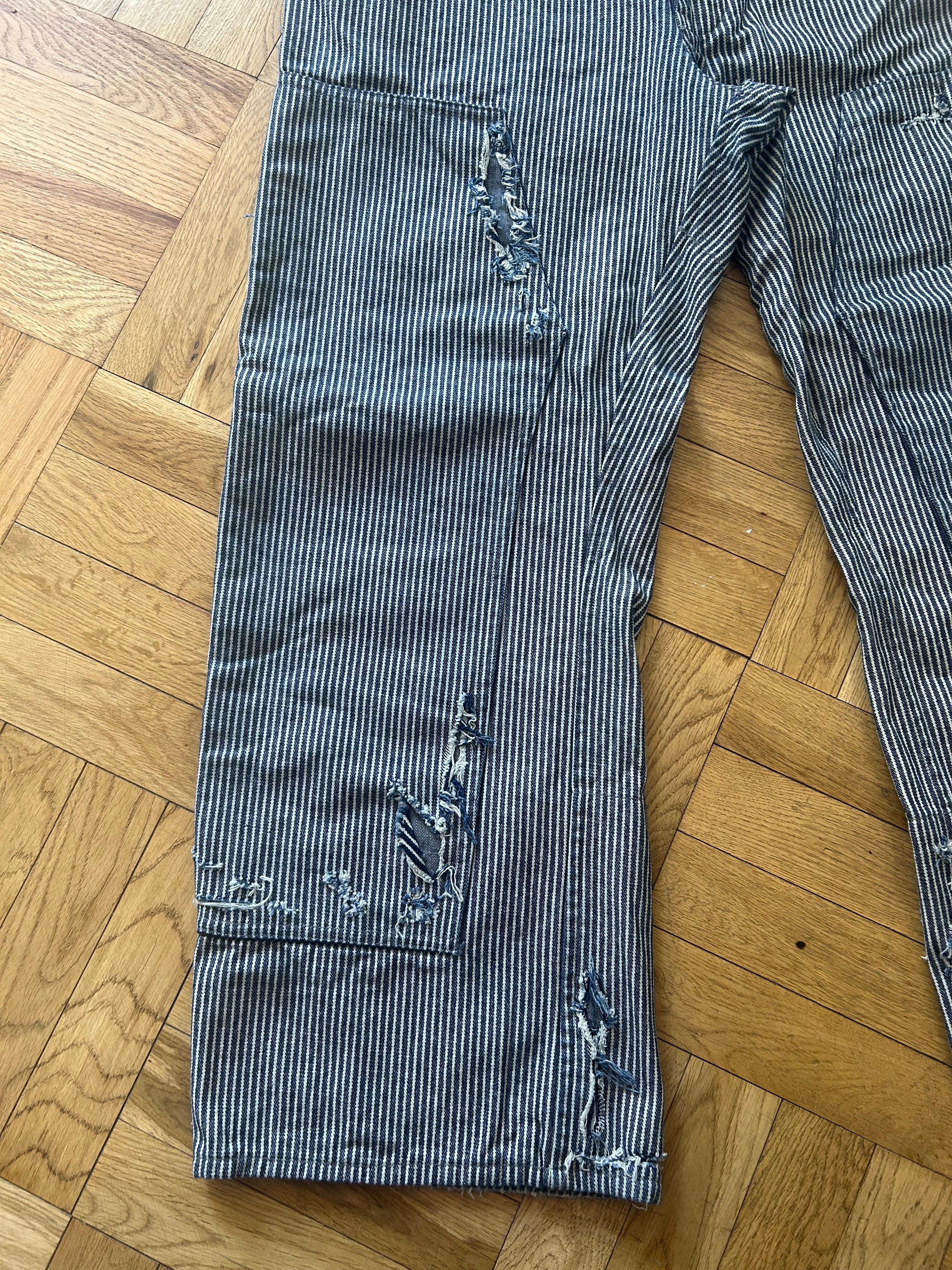 Distressed railroad pants