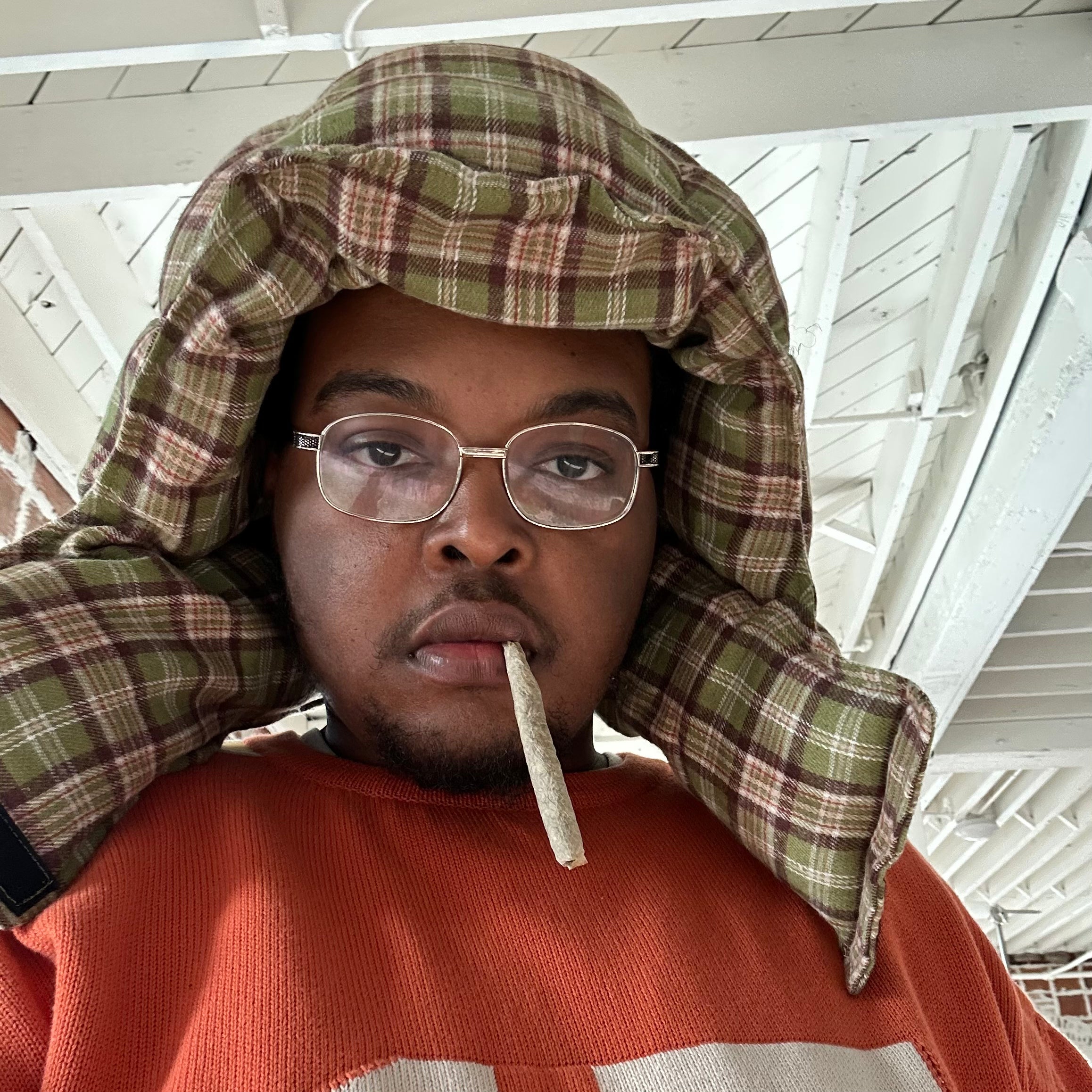 filthy® plaid puffer hood (green)