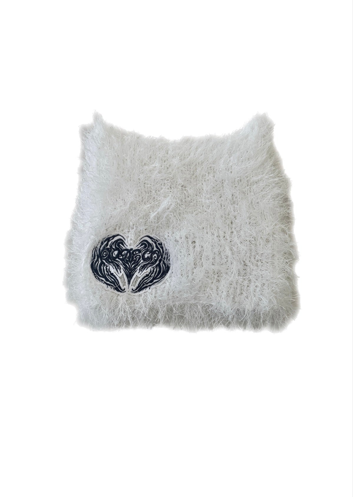 SPRING FUR BEANIE WITH PATCH【WHITE】