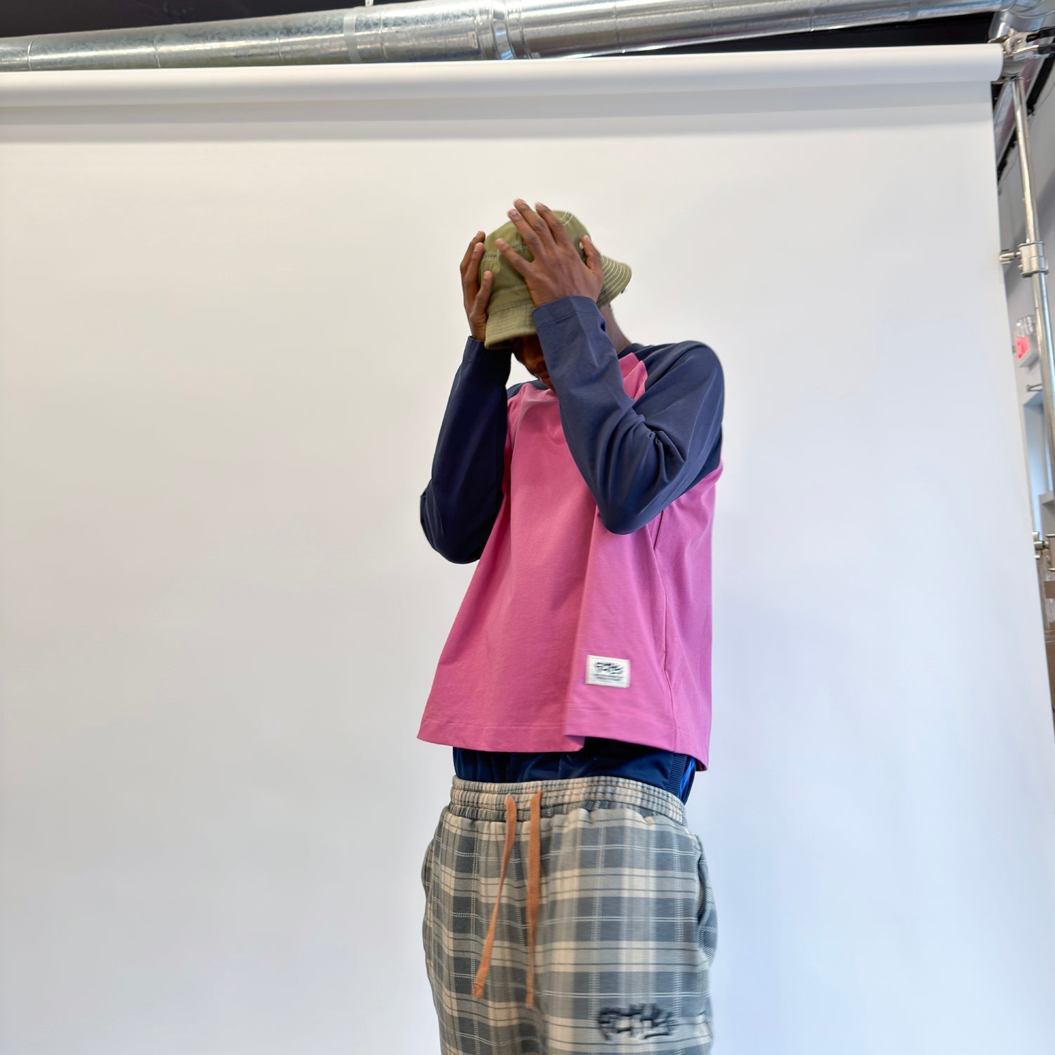 filthy® raglan long sleeve (pink/navy)