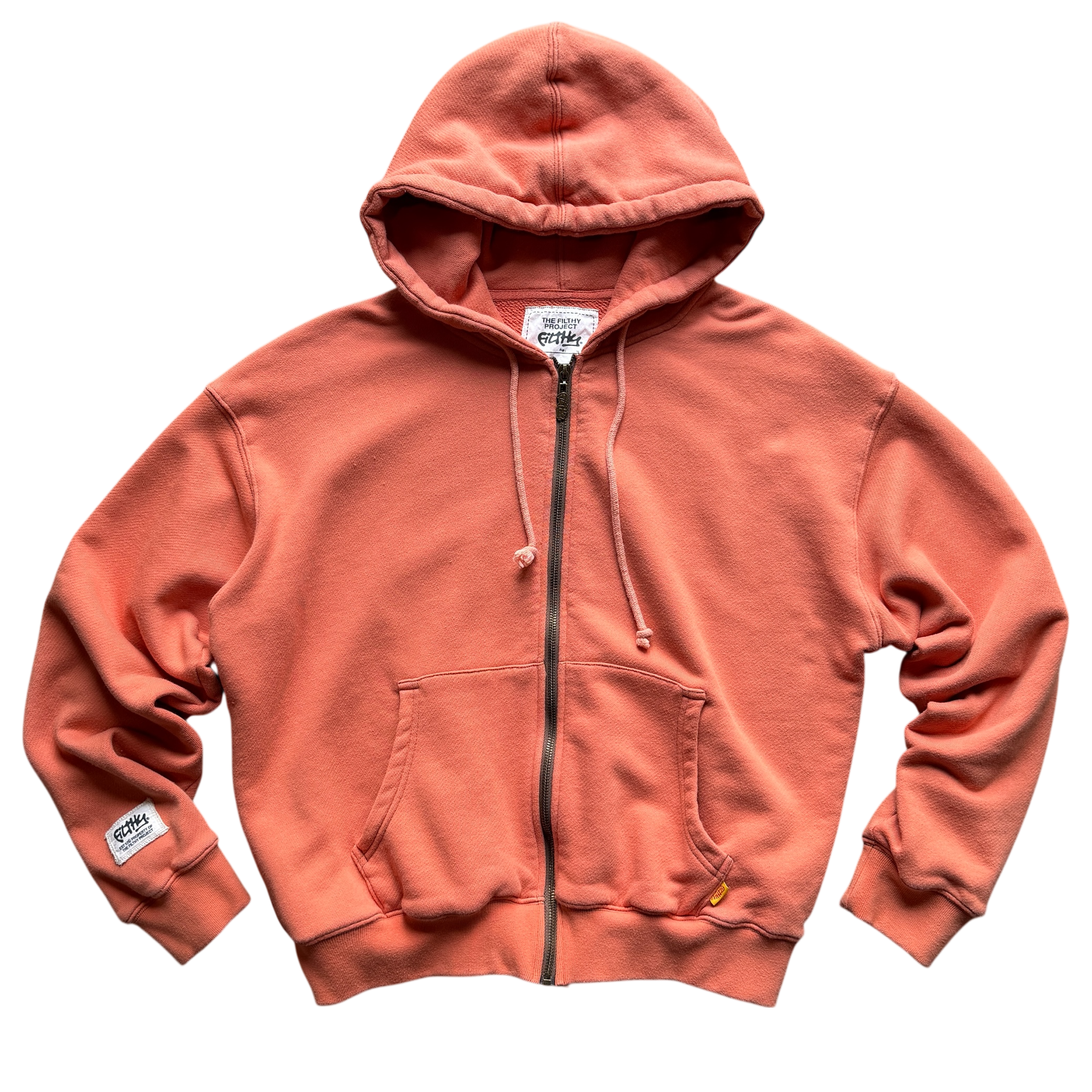 filthy® lightweight zip-up (light orange)