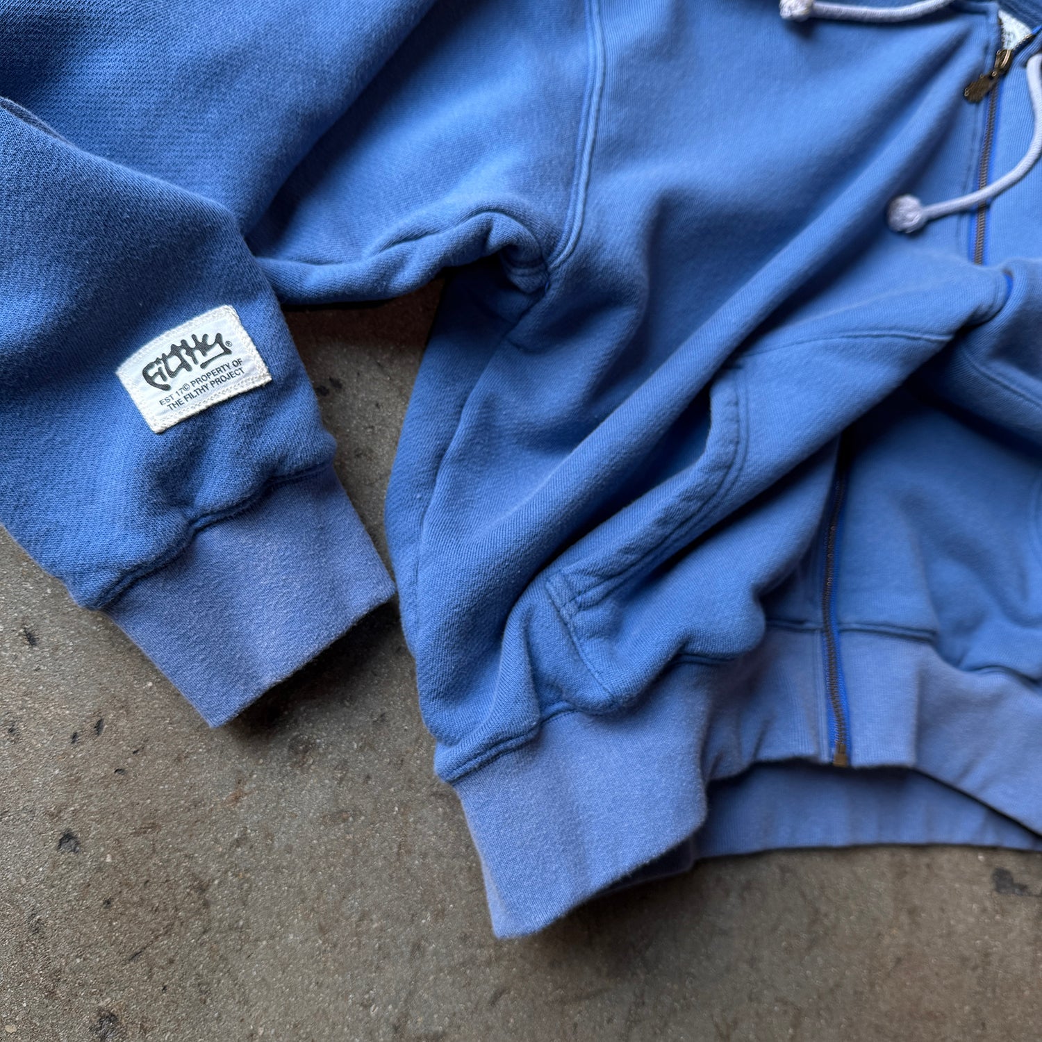 filthy® lightweight zip-up (faded blue)