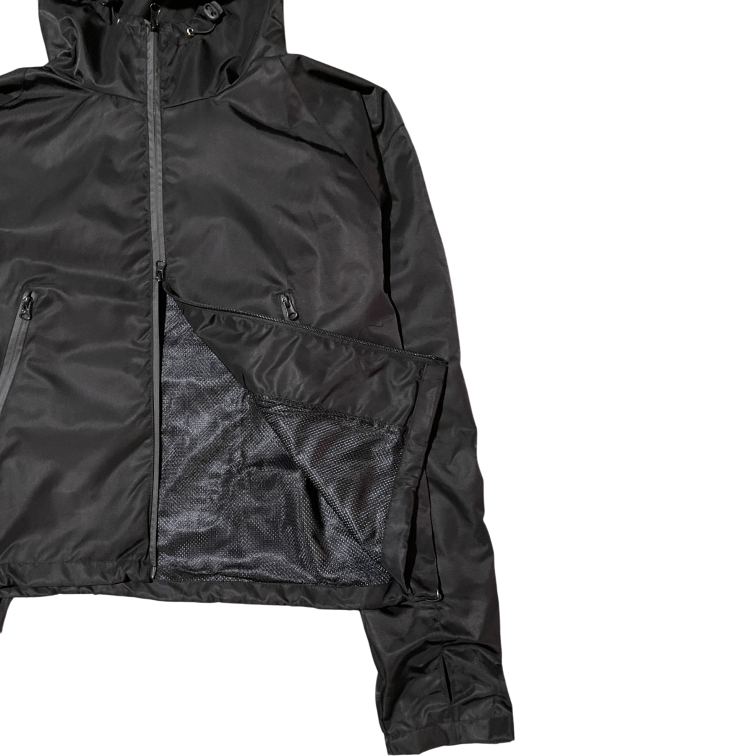 MEN'S CROPPED SHELL JACKET, BLACK