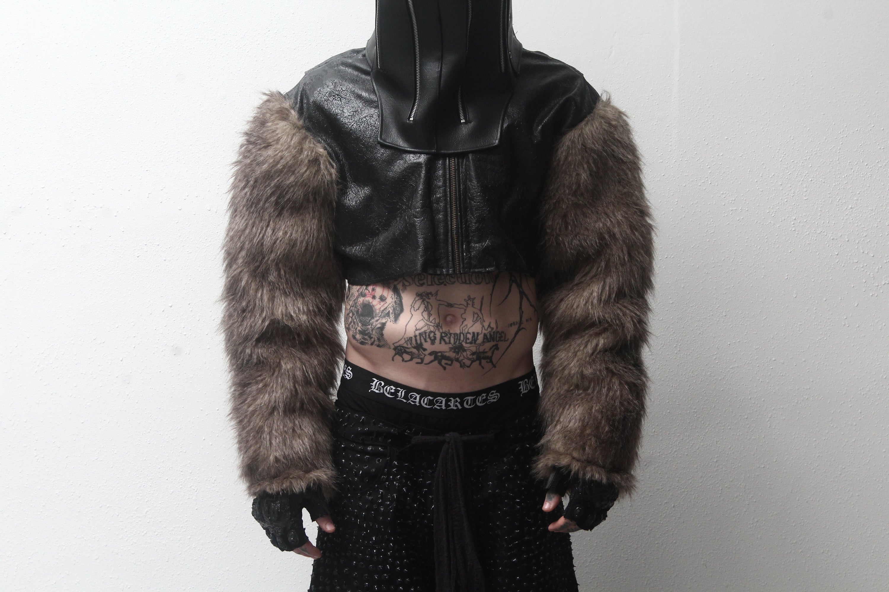 Cropped Leather Fur Jacket