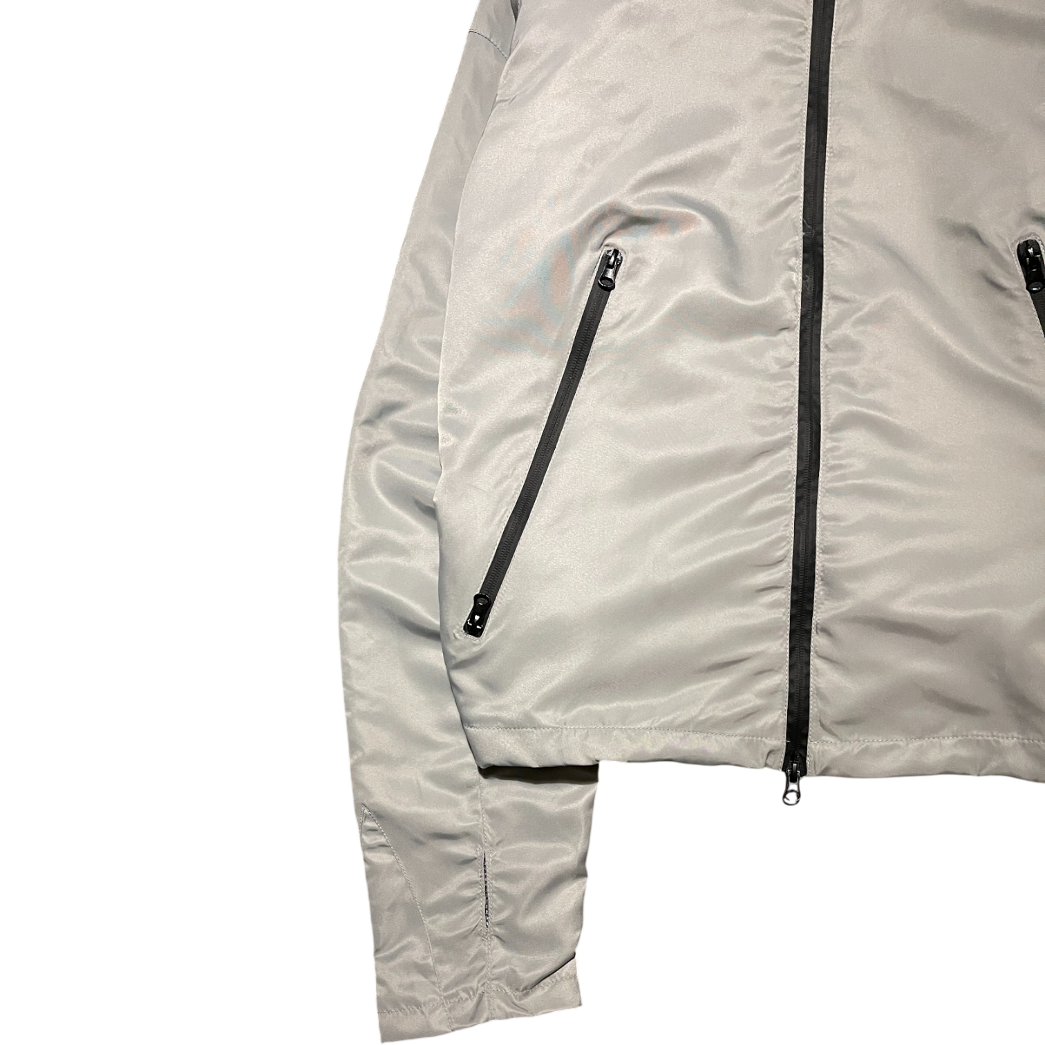 WOMEN'S CROPPED SHELL JACKET, SILVER