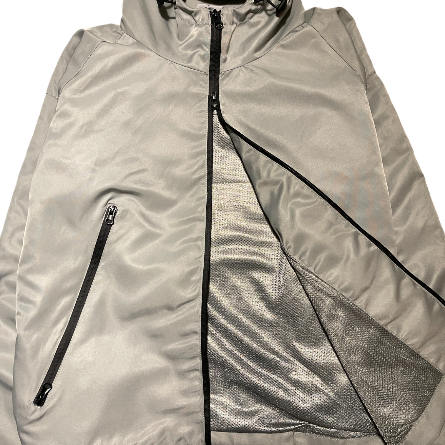 WOMEN'S CROPPED SHELL JACKET, SILVER