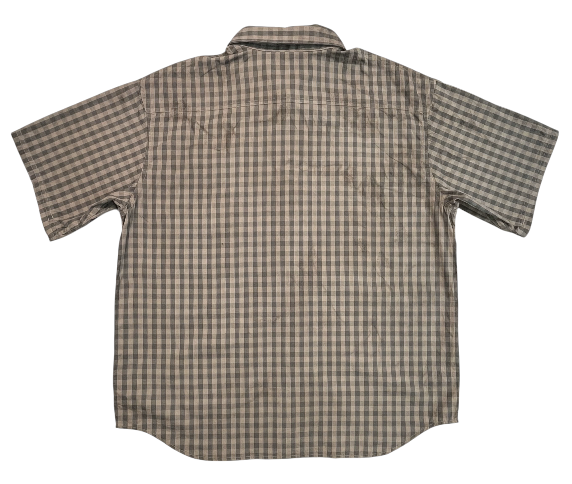 Short Sleeve Mechanics Shirt (Gandy) - Black Tea & Rust Dyed Cotton Gingham