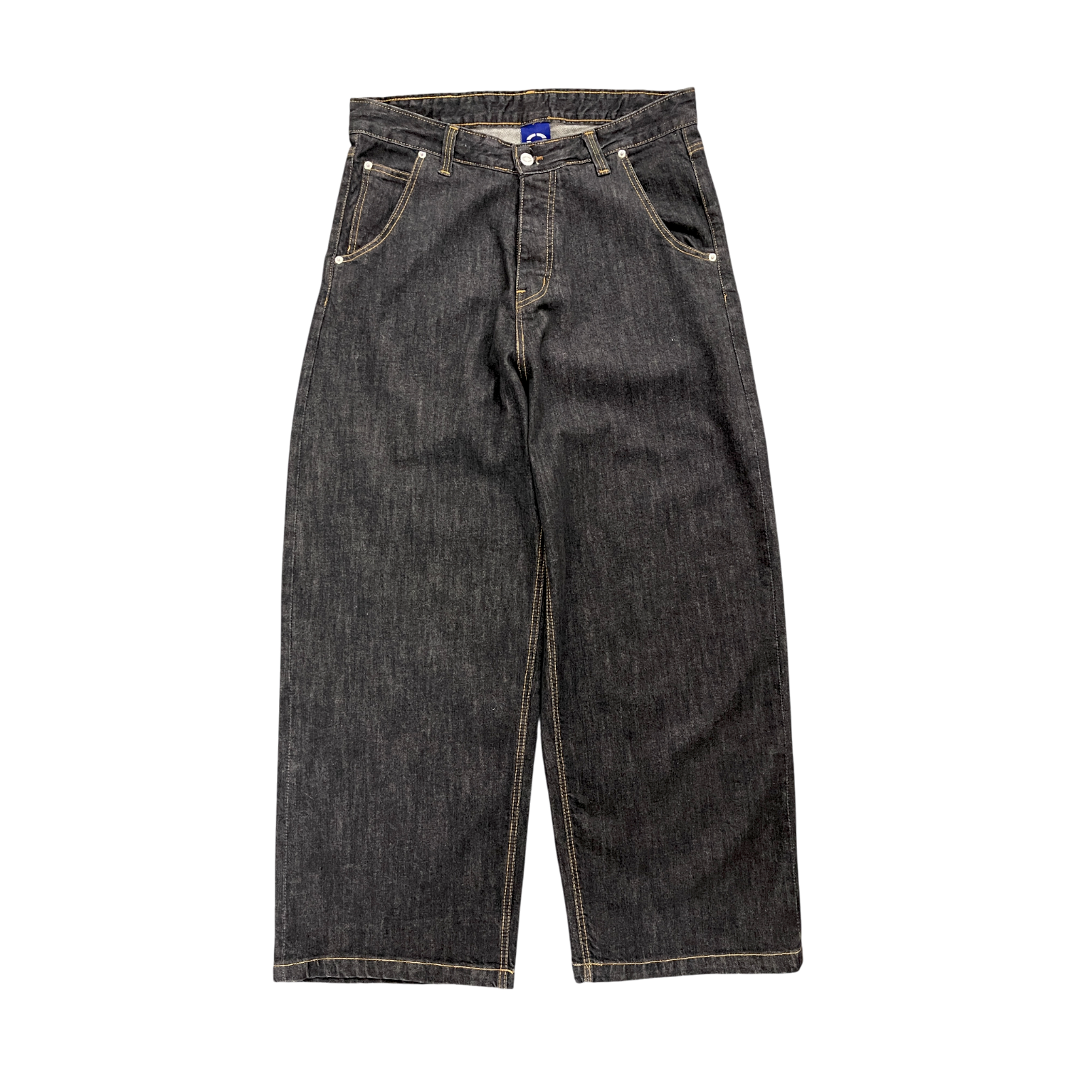 WIDE LEG SELVEDGE, DARK INDIGO/ORANGE STITCH