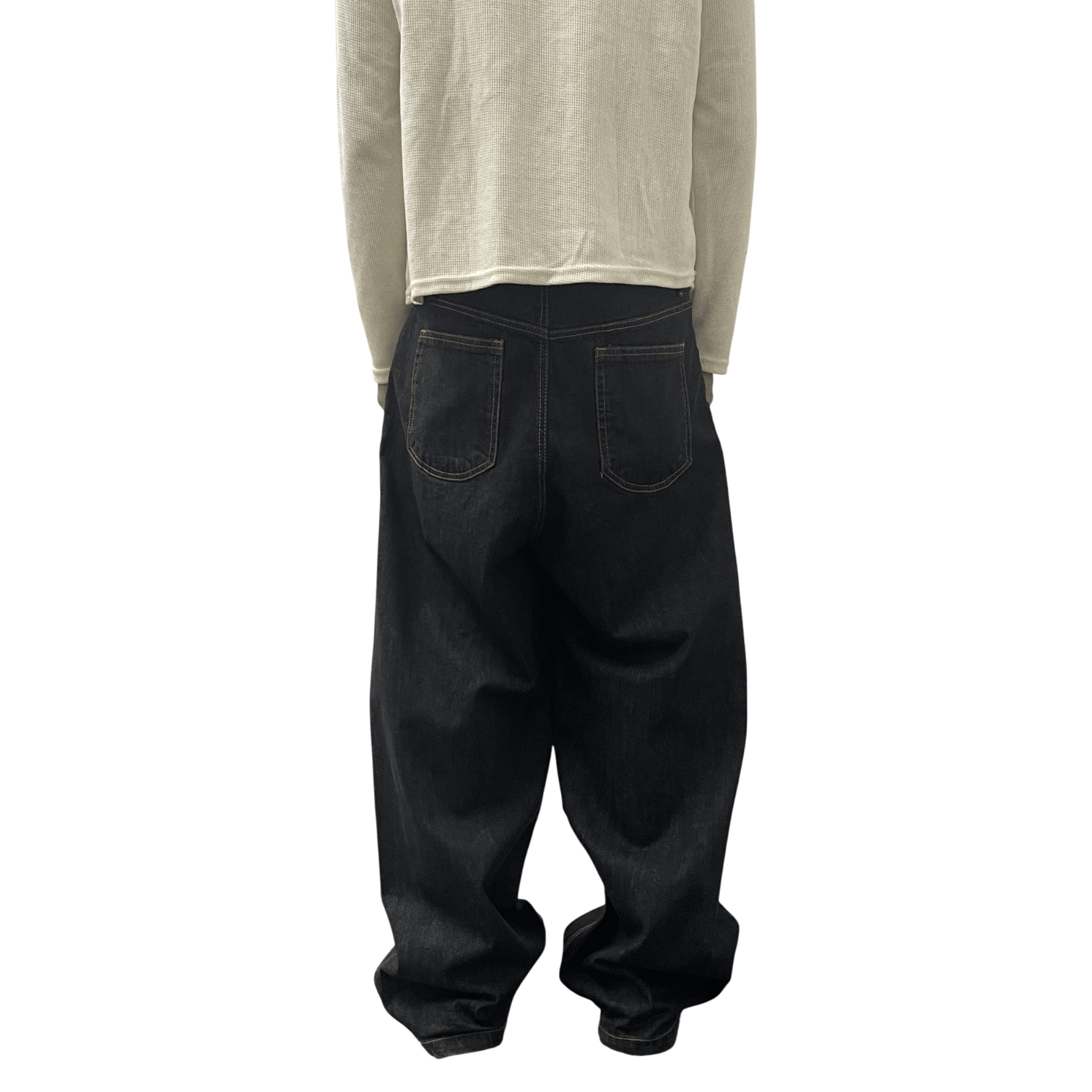 WIDE LEG SELVEDGE, DARK INDIGO/ORANGE STITCH