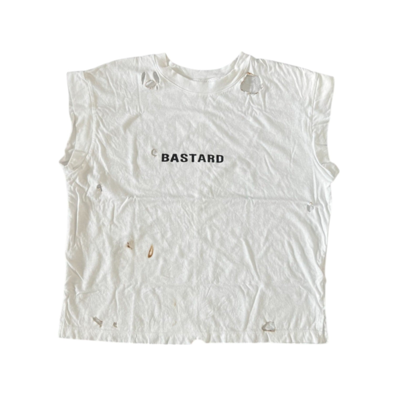 "Bastard" Extended Shoulder T-Shirt (Wht)