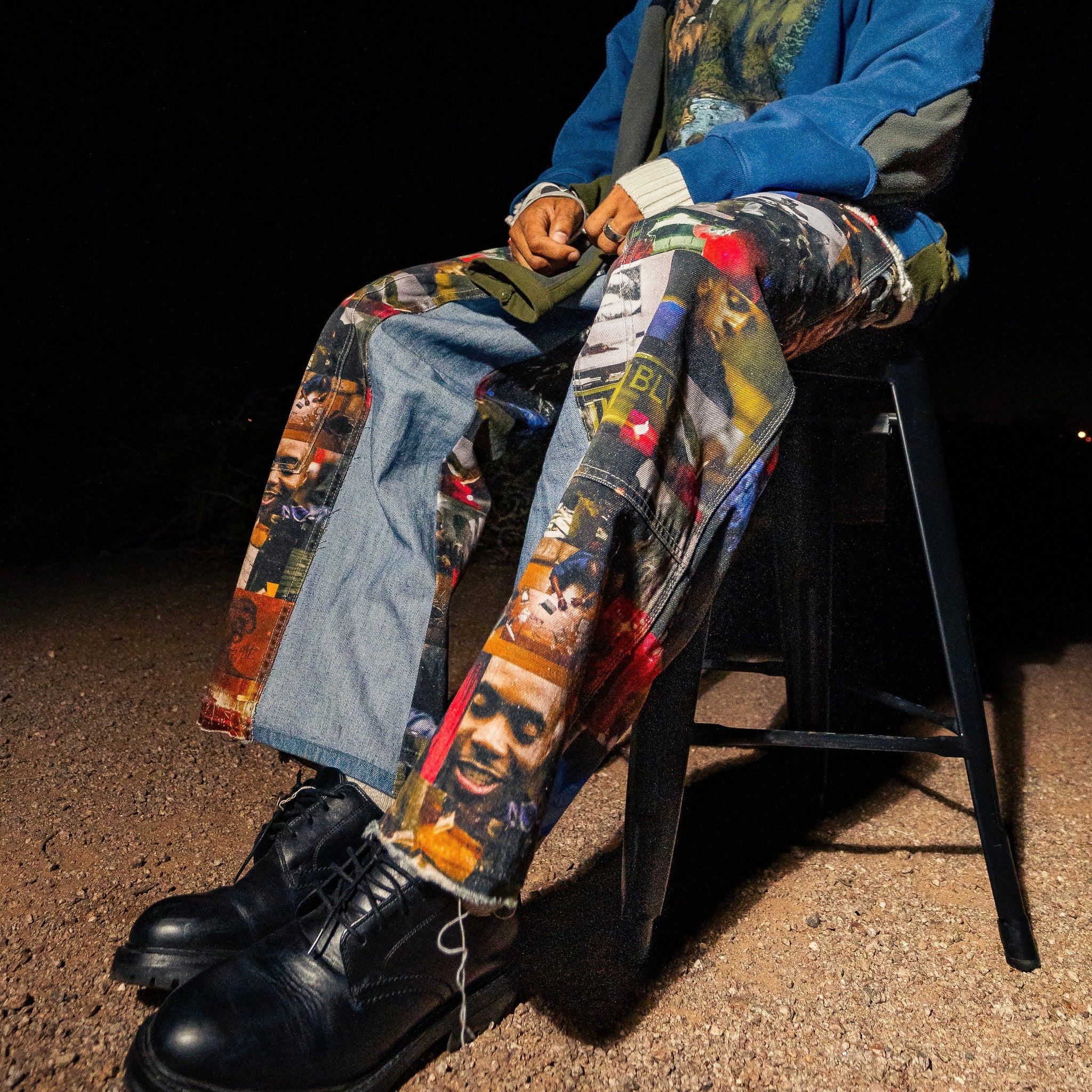 Supreme Nas & DMX Collage Double Knee Denim Painter Pants x WSTAM