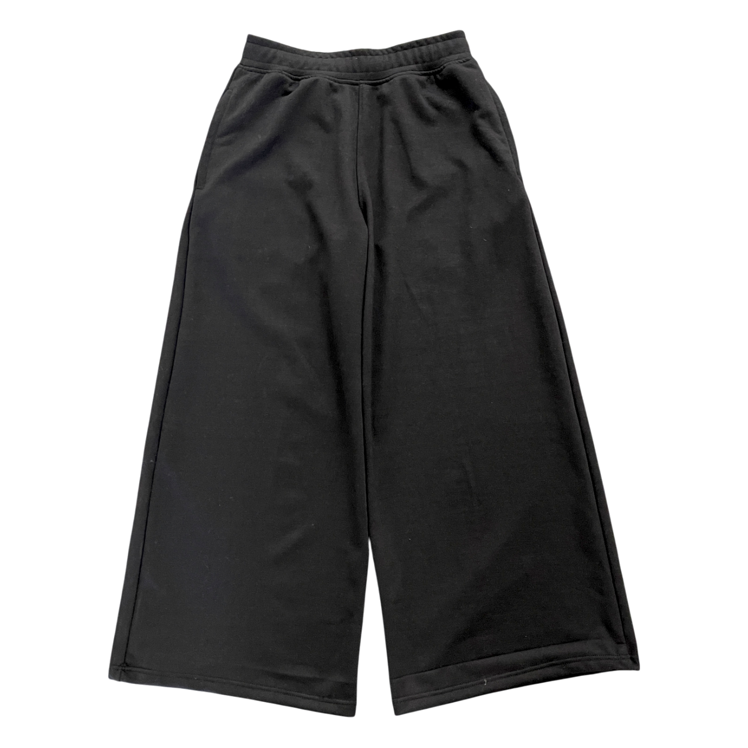 WIDE LEG SWEATS, BLACK