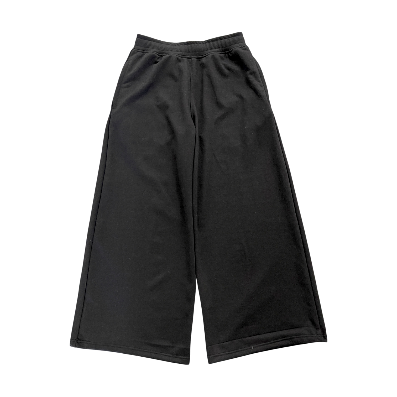 WIDE LEG SWEATS, BLACK