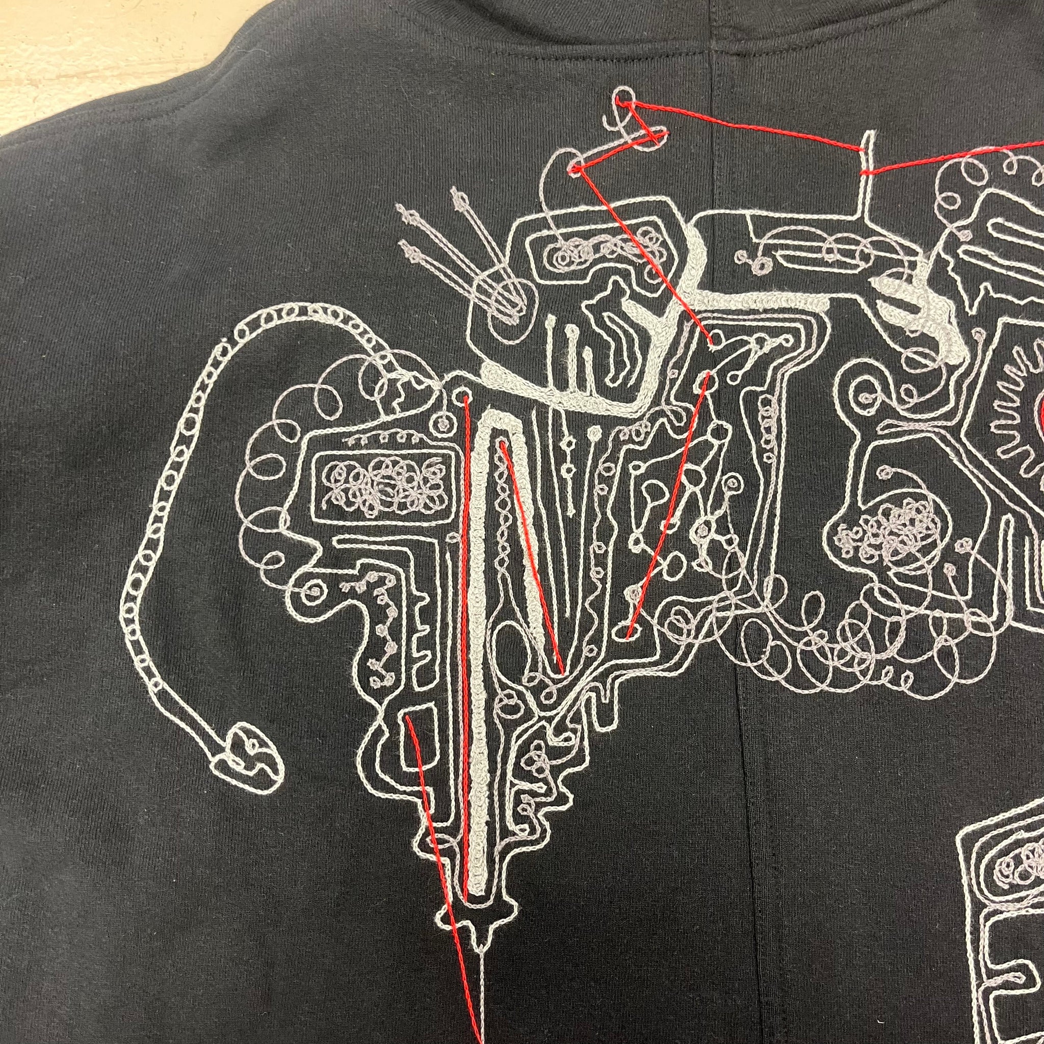 Machine Chainstitch Hoodie - Red