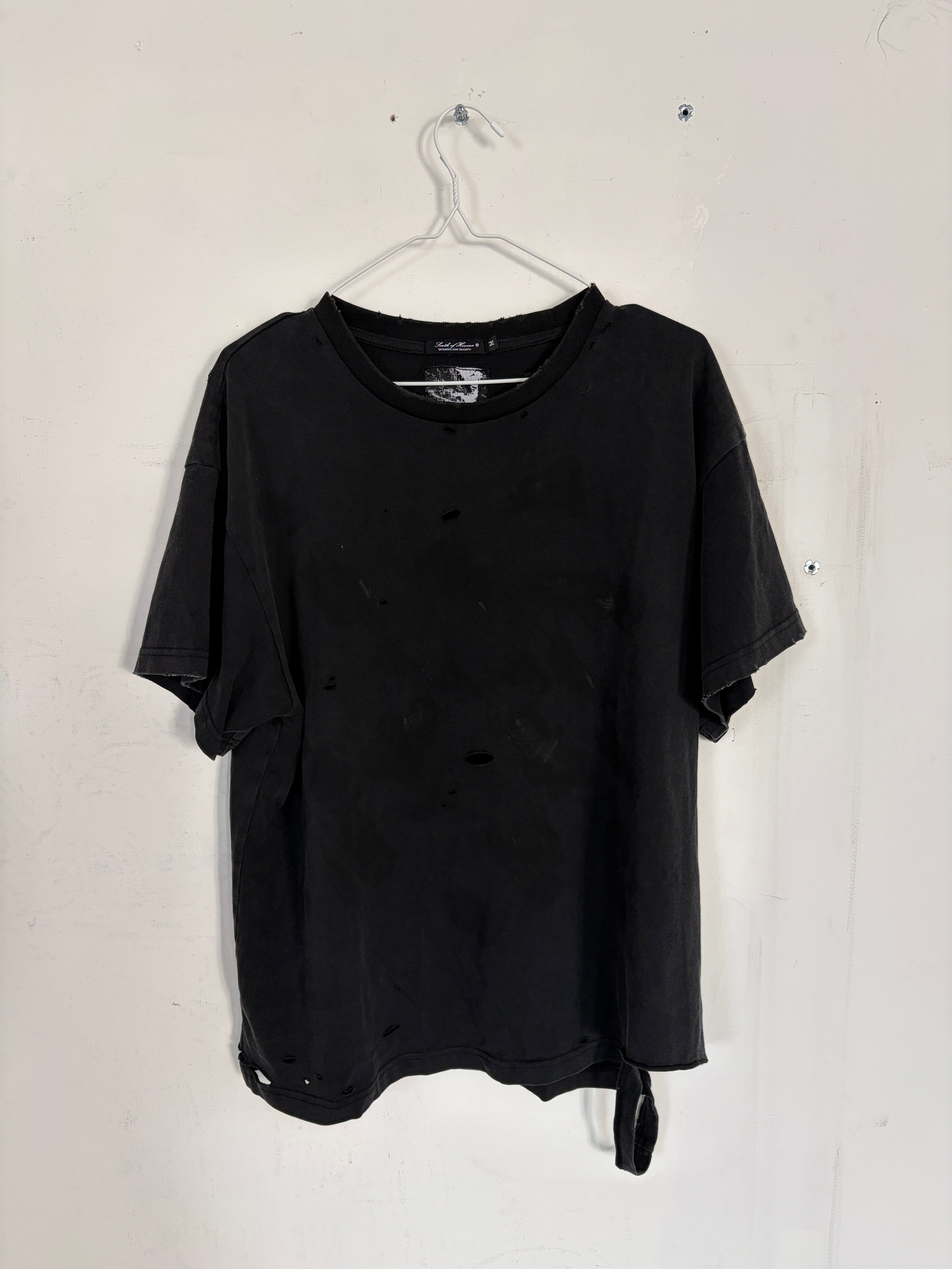 DISTRESSED SUNFADED T-SHIRT - BLACK – Lowheads