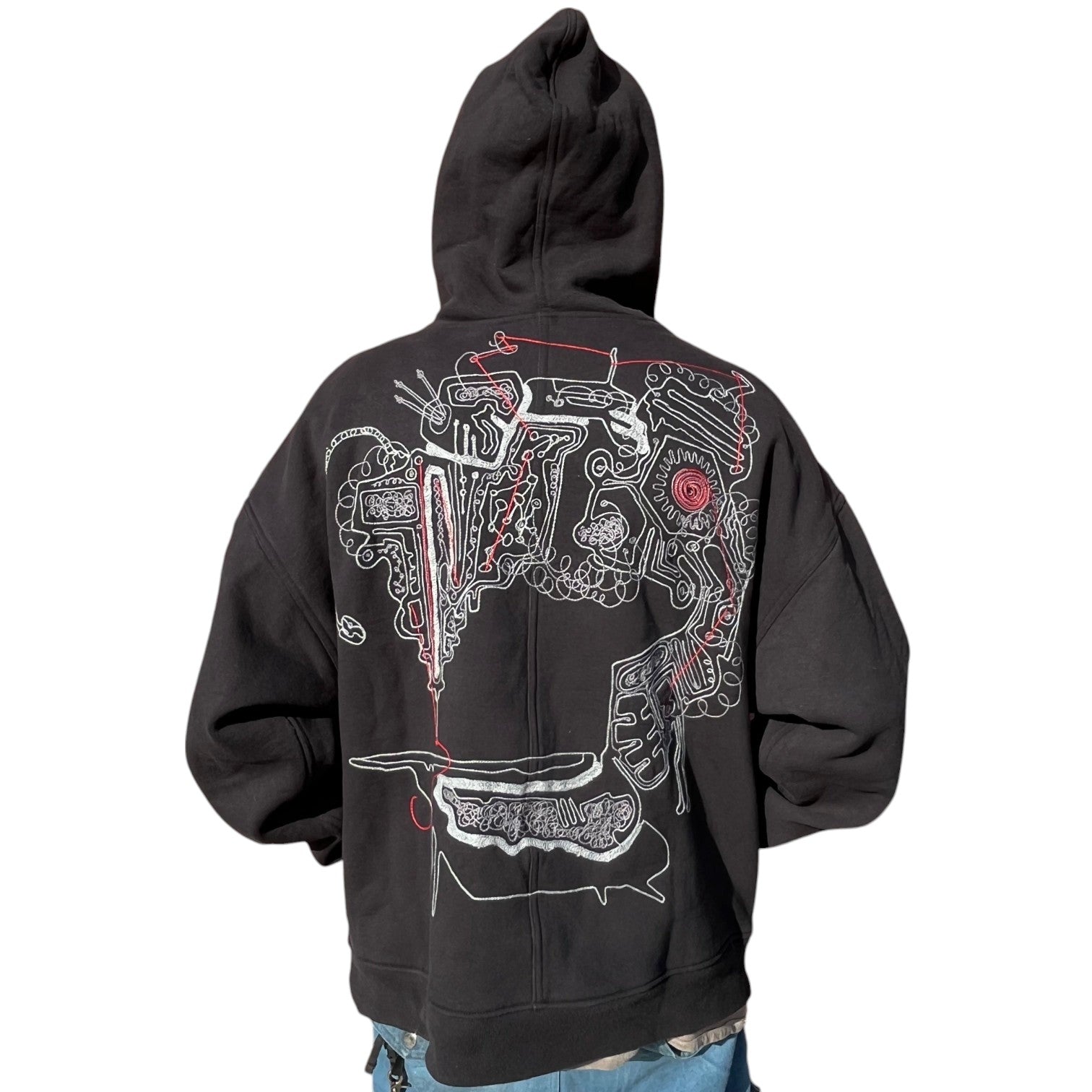 Machine Chainstitch Hoodie - Red