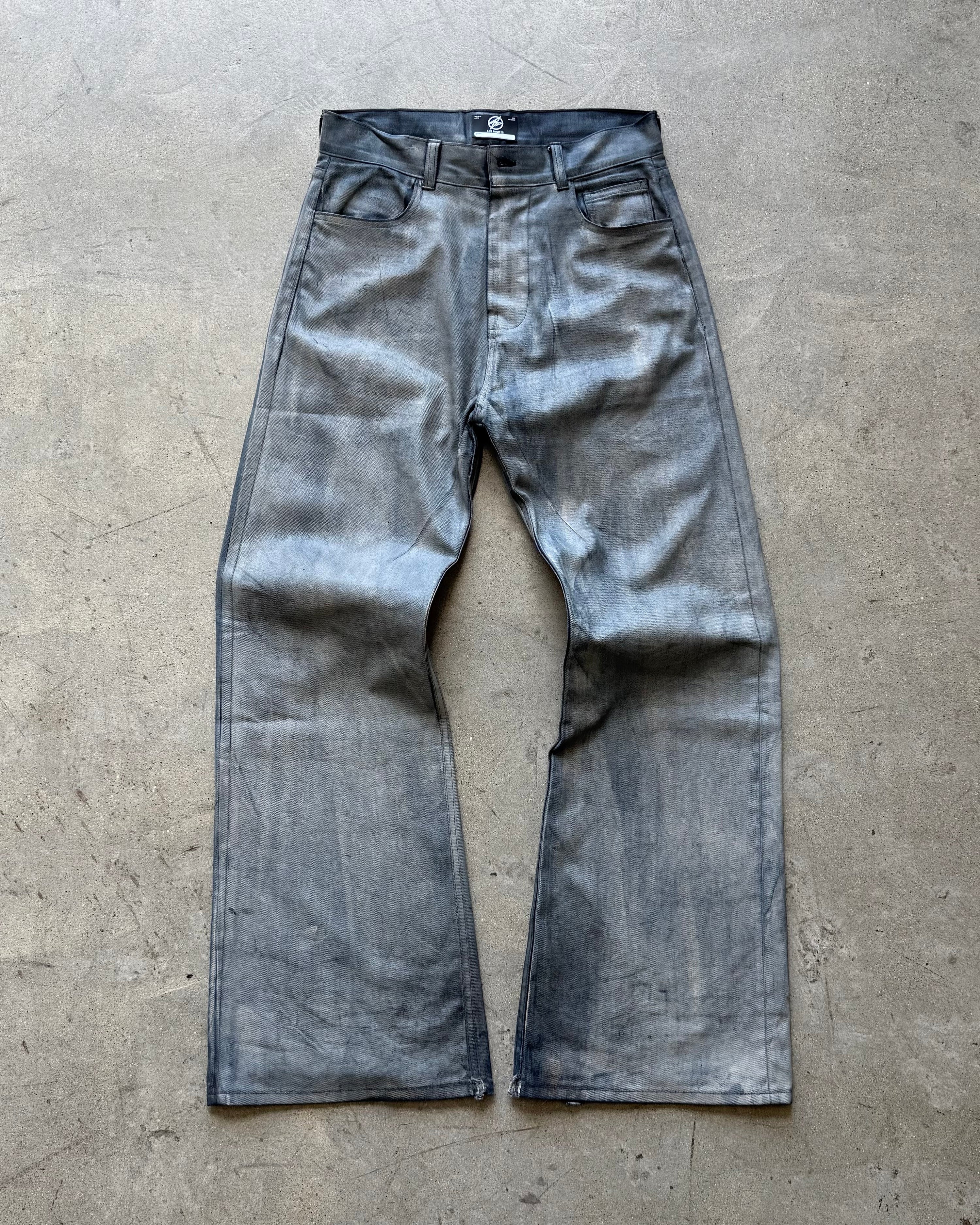 BASE .01 'MOTH BEIGE' COATED DENIM