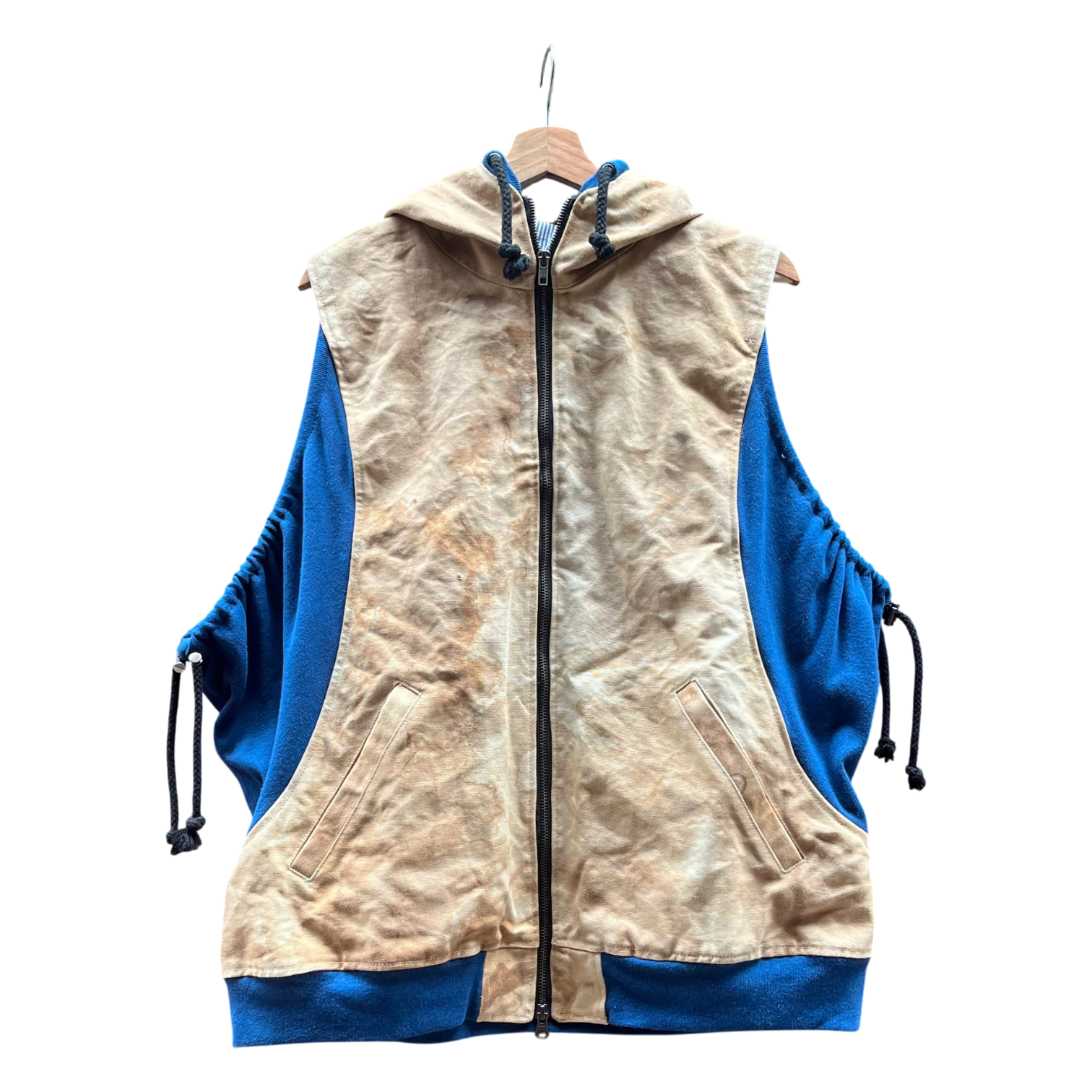 Synch Vest - Persimmon Canvas With Chainstitch Text Smear #2