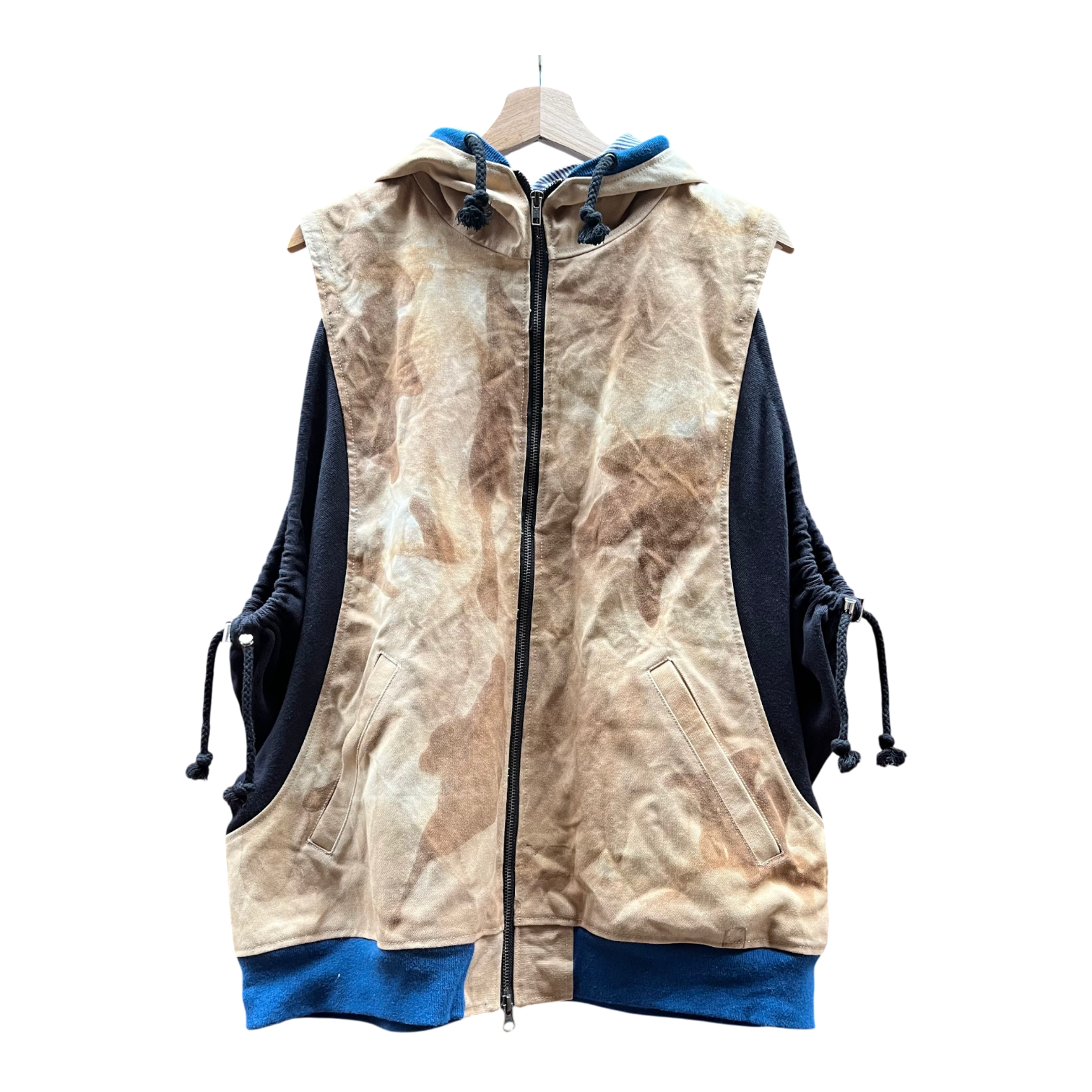 Synch Vest - Persimmon Canvas With Chainstitch Text Smear #1