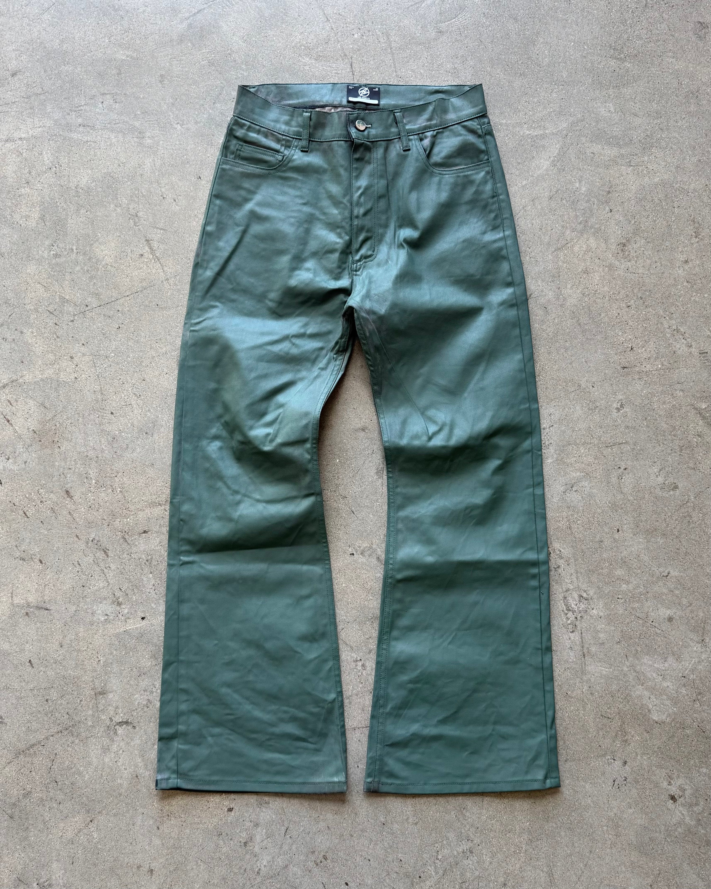 BASE .01 'EMERALD GREEN' COATED DENIM