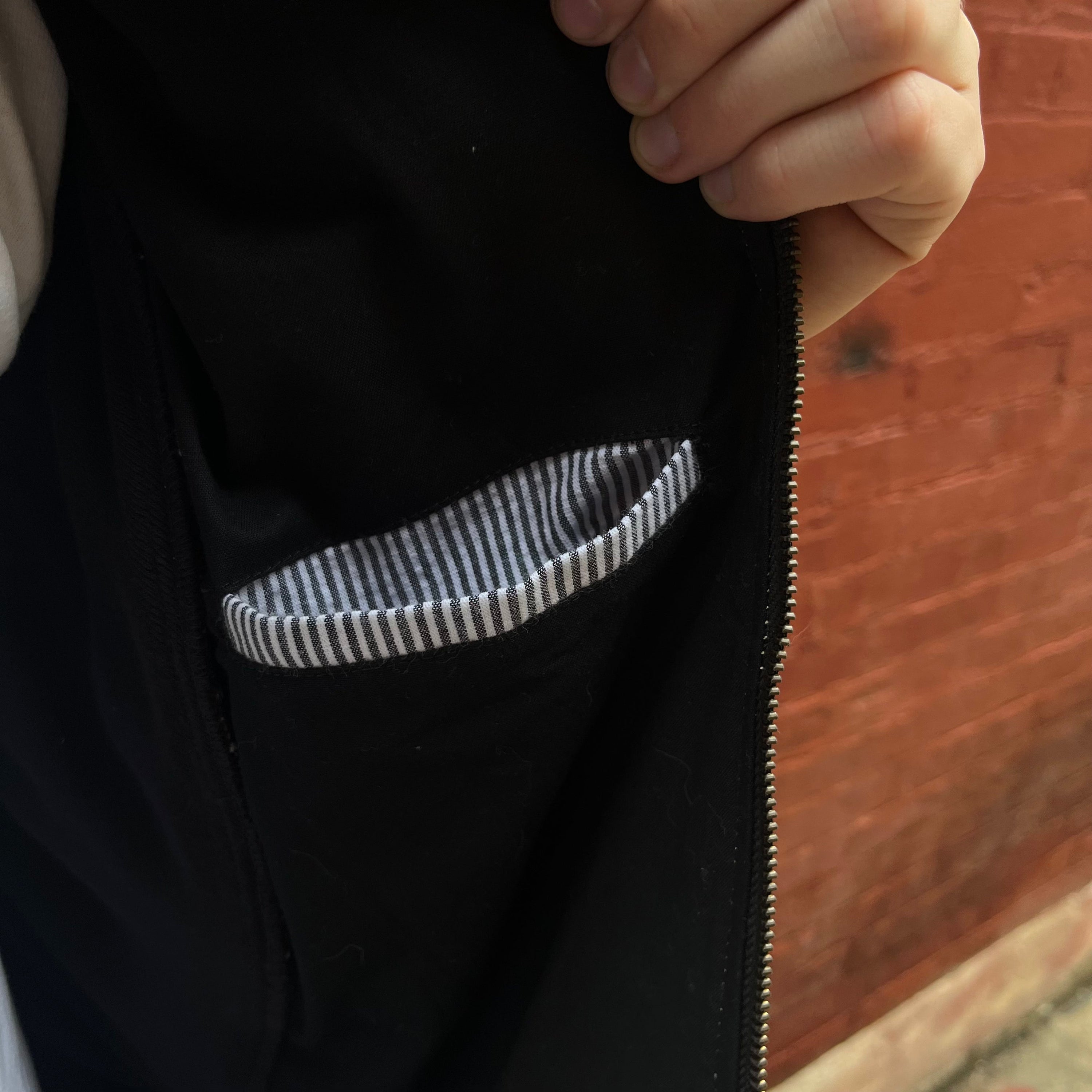 Synch Vest - Persimmon Canvas With Chainstitch Text Smear #1