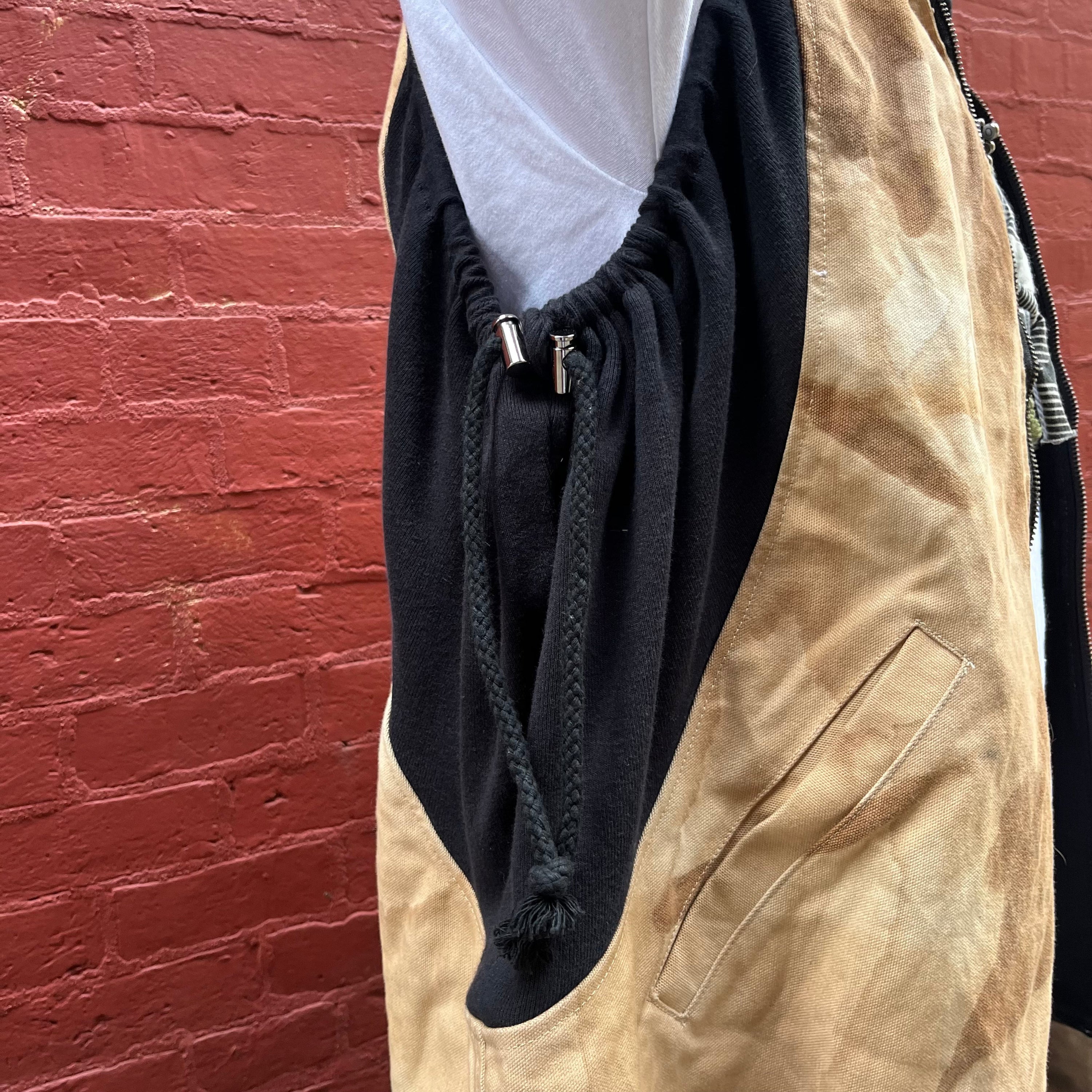 Synch Vest - Persimmon Canvas With Chainstitch Text Smear #1