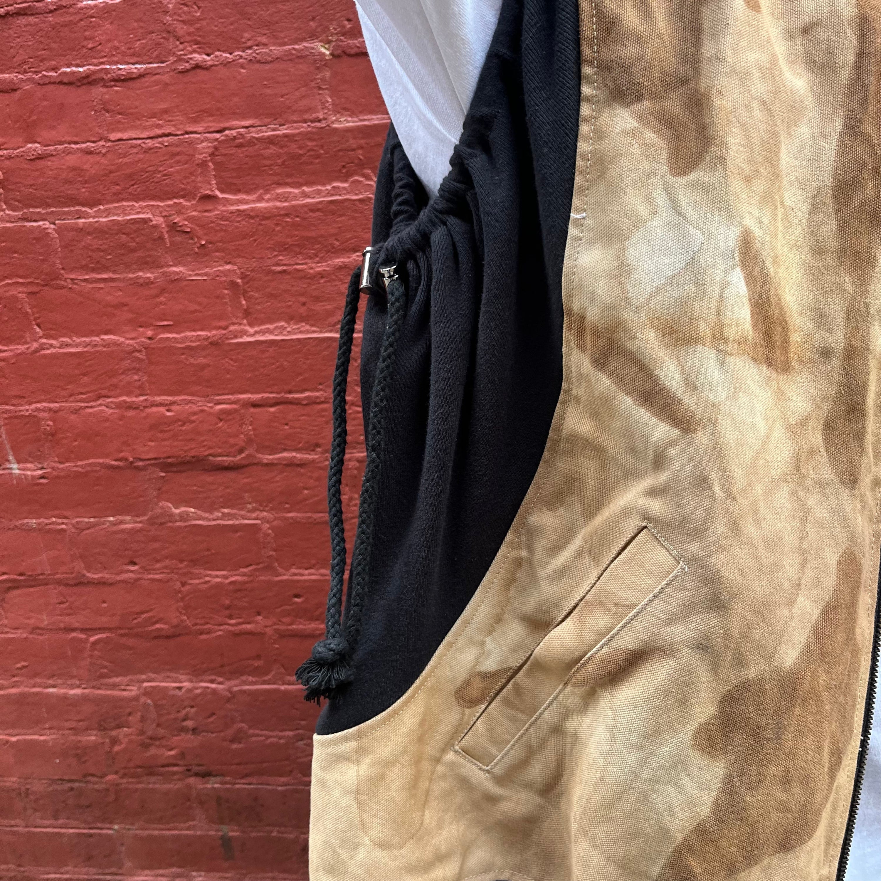 Synch Vest - Persimmon Canvas With Chainstitch Text Smear #1