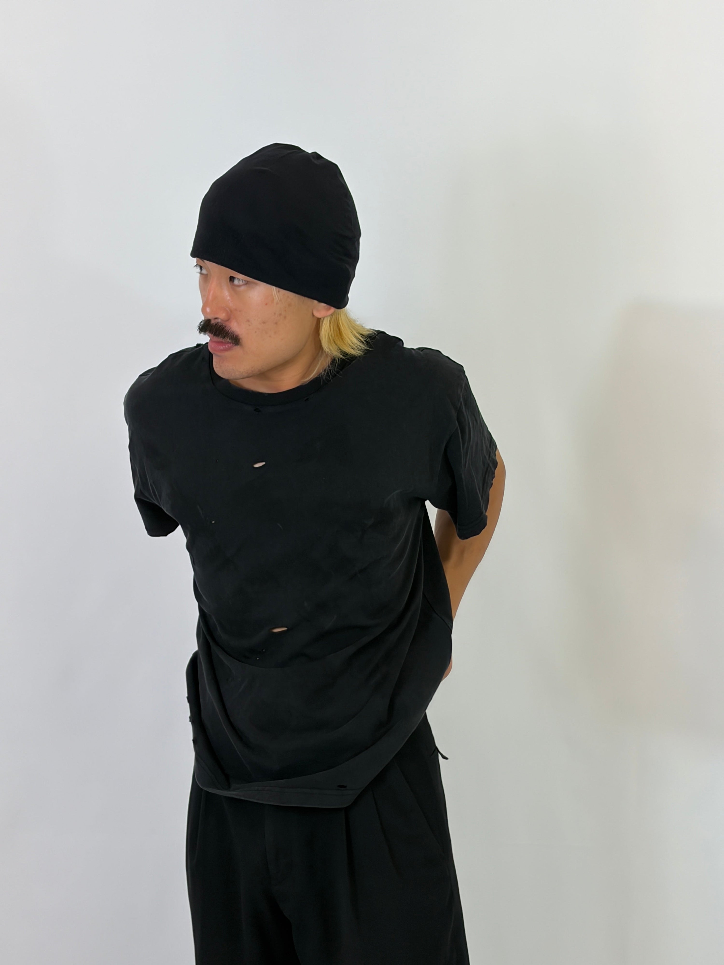 DISTRESSED SUNFADED T-SHIRT - BLACK