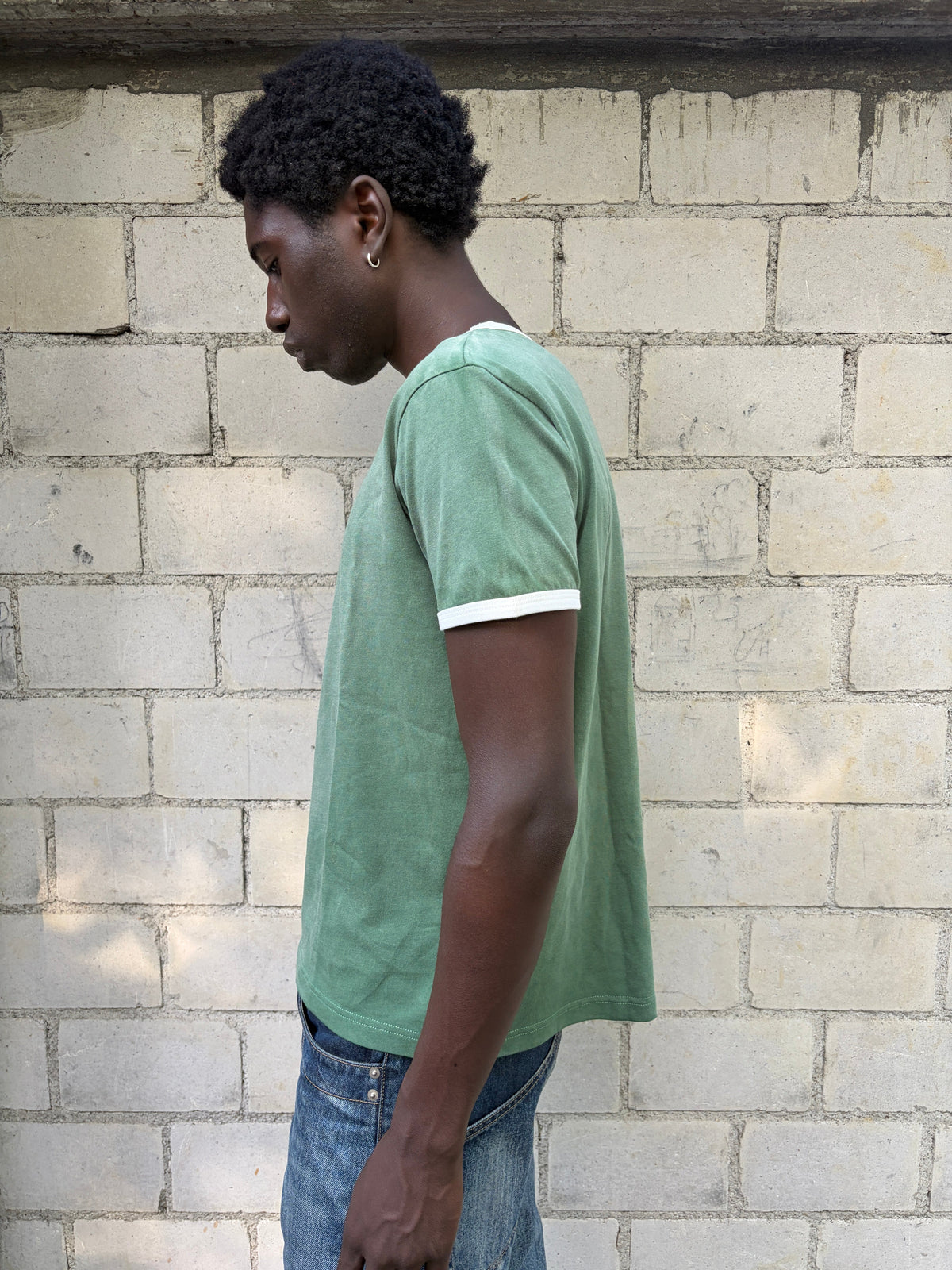 ASSAN RINGER TEE - Washed Green