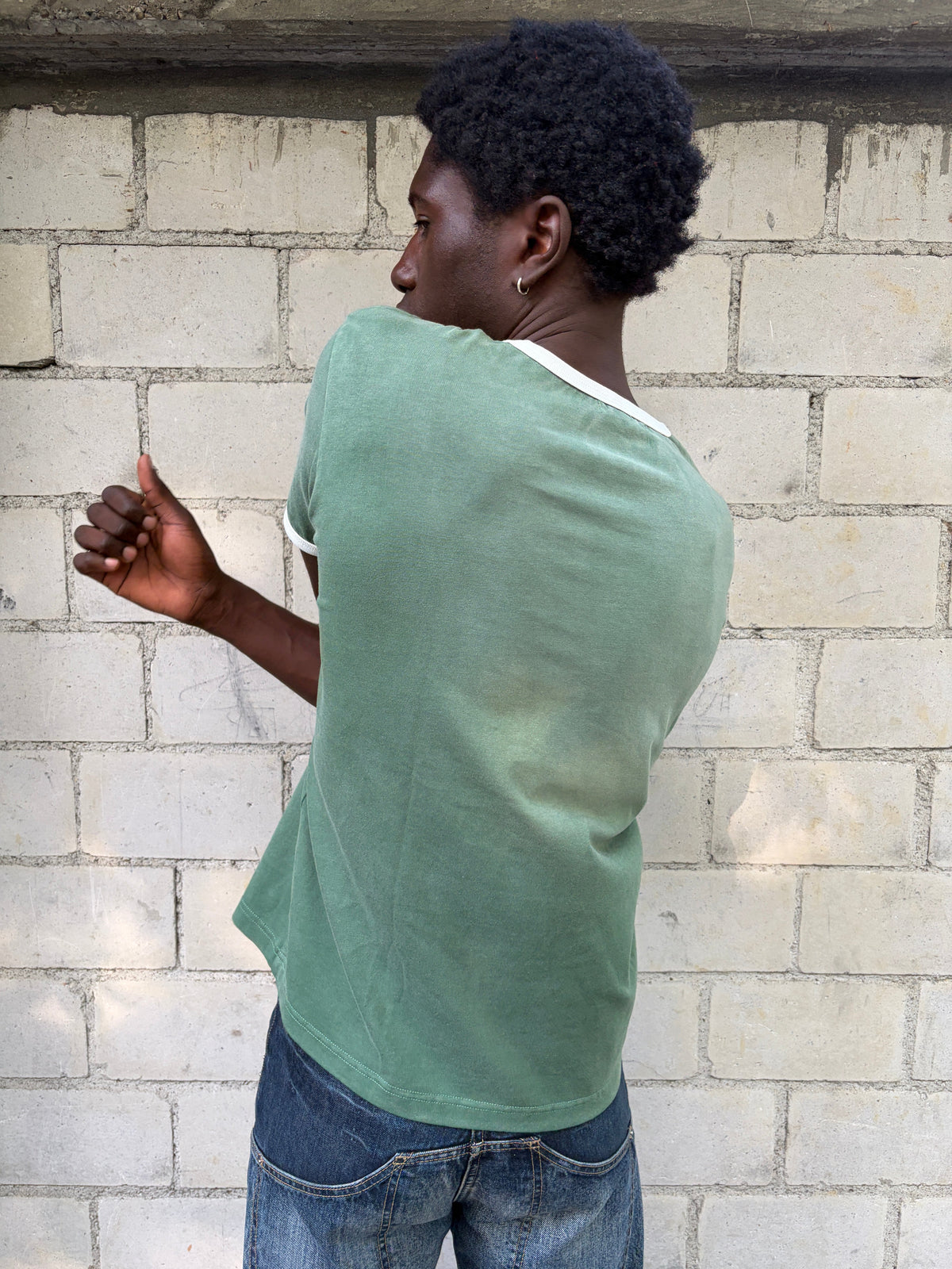 ASSAN RINGER TEE - Washed Green