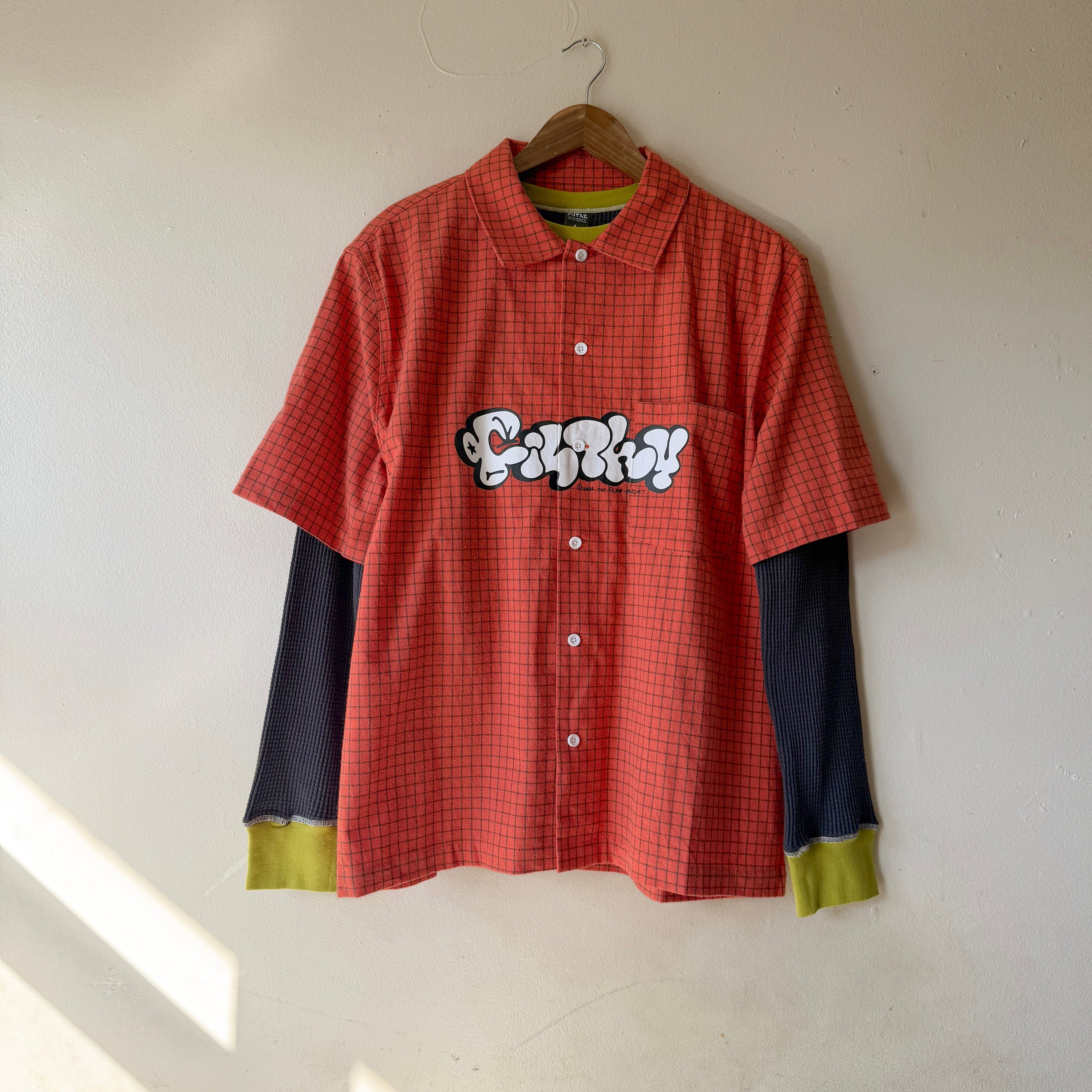 filthy® graph button up shirt (orange)