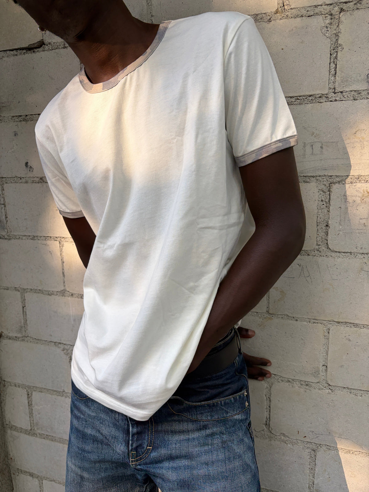 ASSAN RINGER TEE - White / Camo
