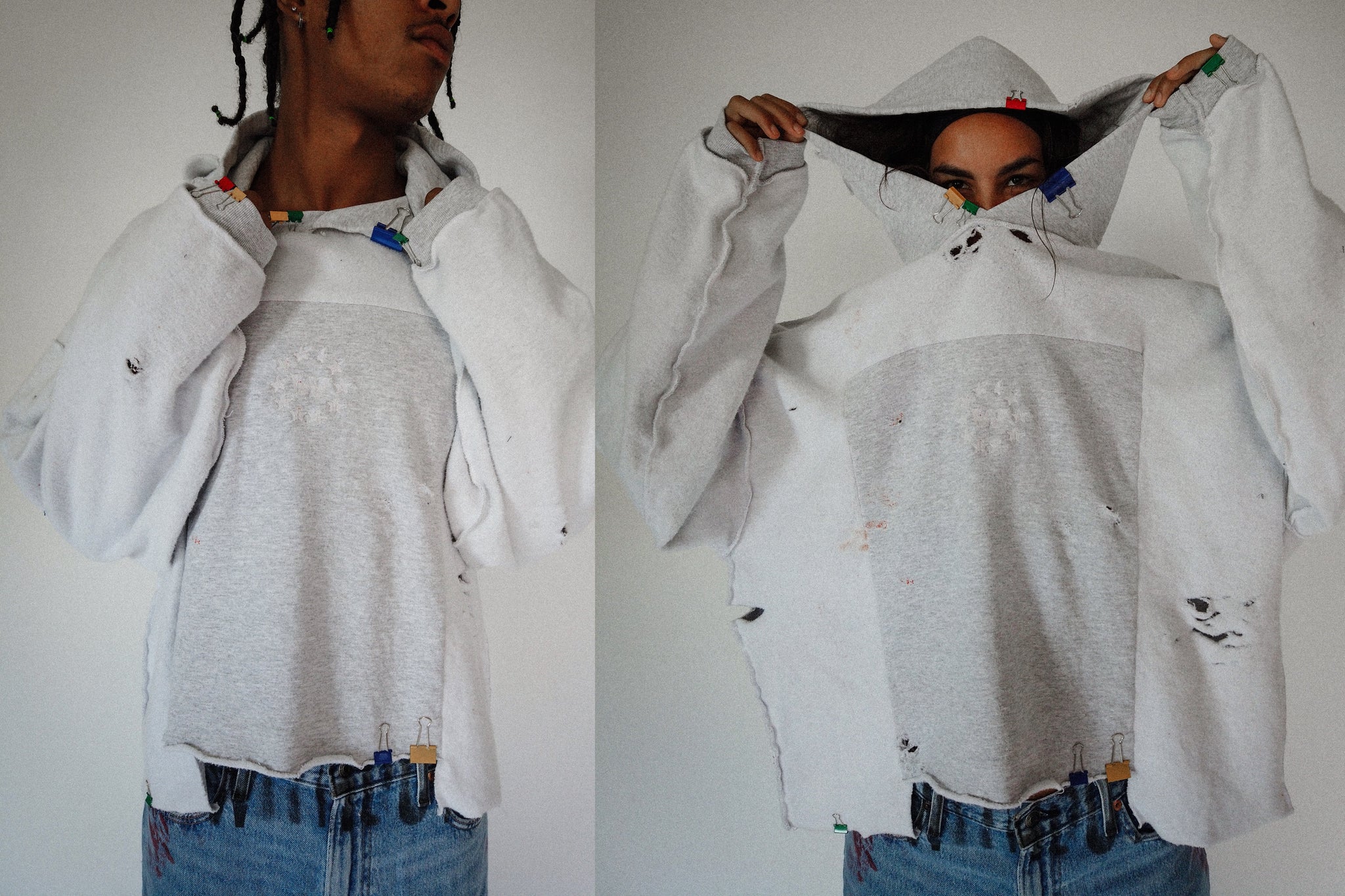 Paperclip Hoodie “Reversed” White Logo