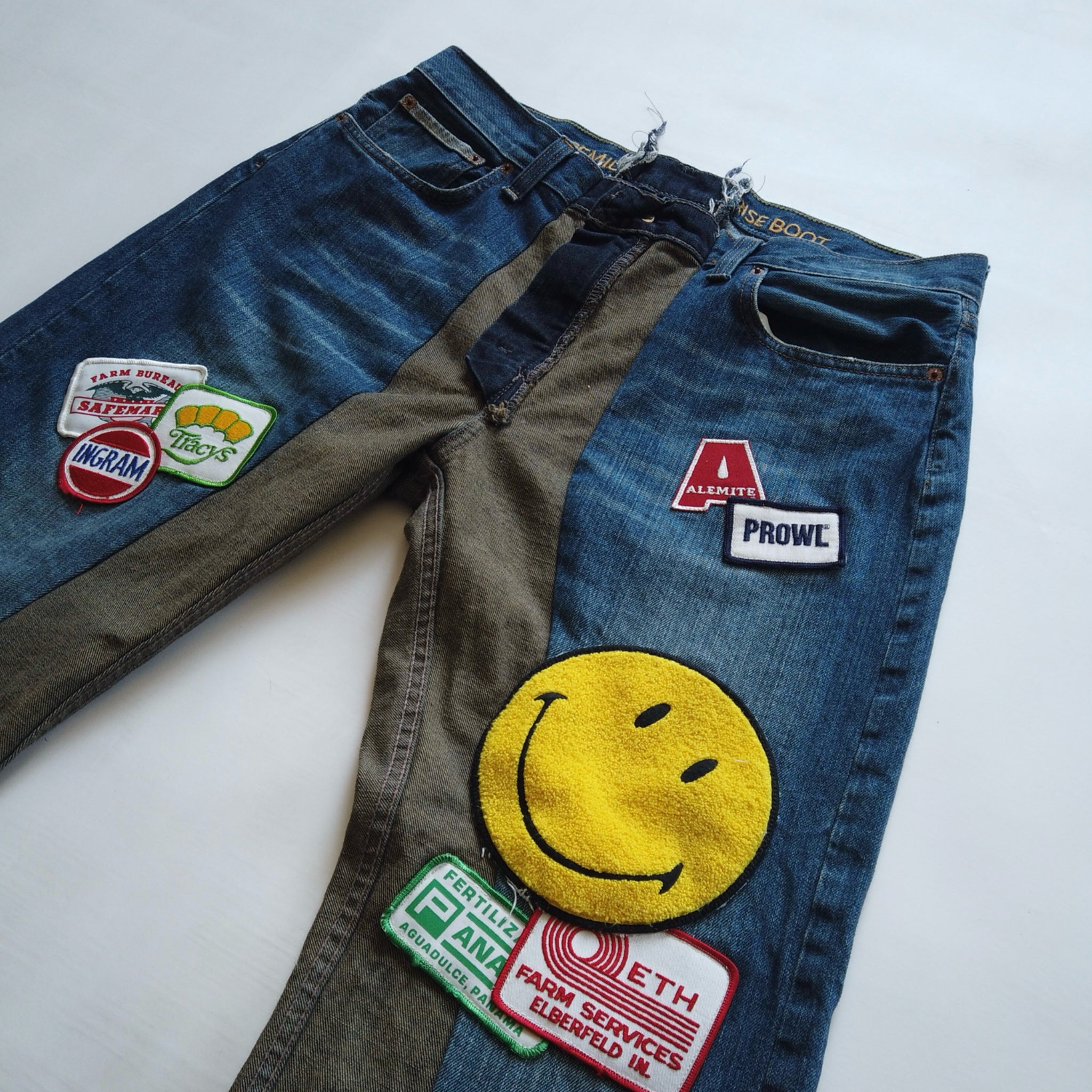 Smile Patchwork Denim