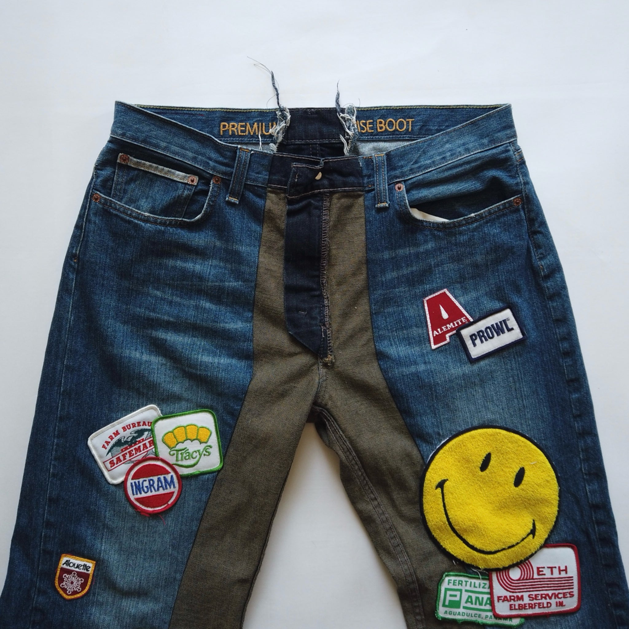 Smile Patchwork Denim