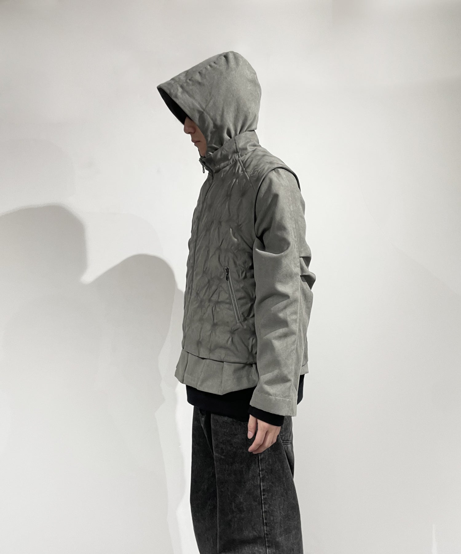 Leaf vein VEST SUEDE