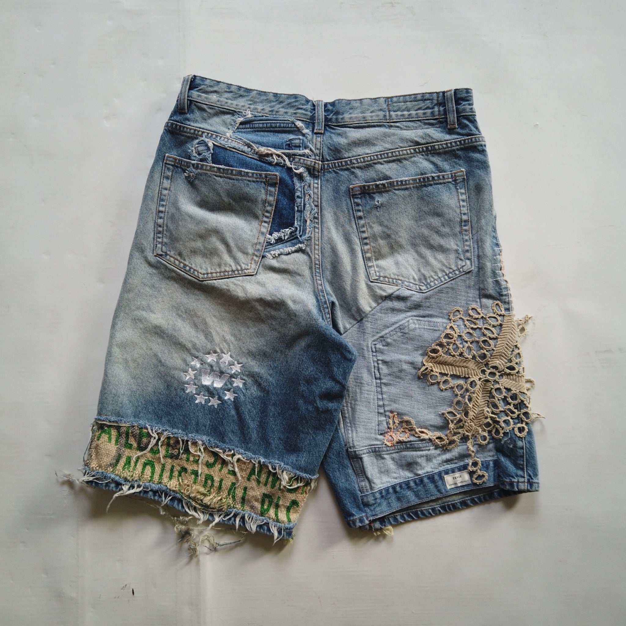 Patchwork Denim Shorts