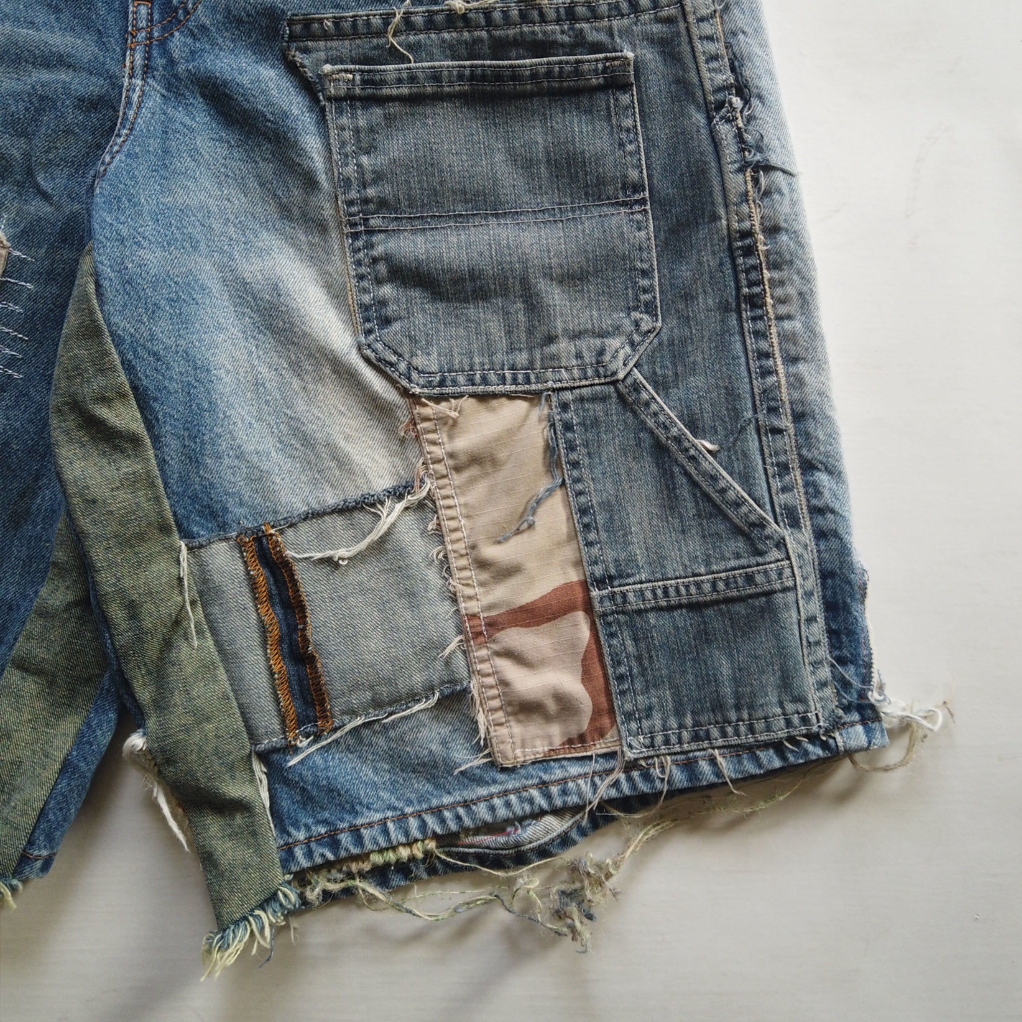 Patchwork Denim Shorts