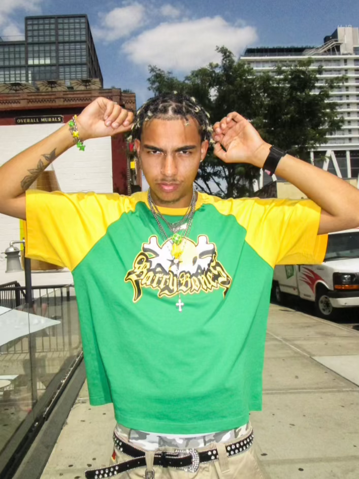 Barry Bones Raglan Tee (Green/Yellow)