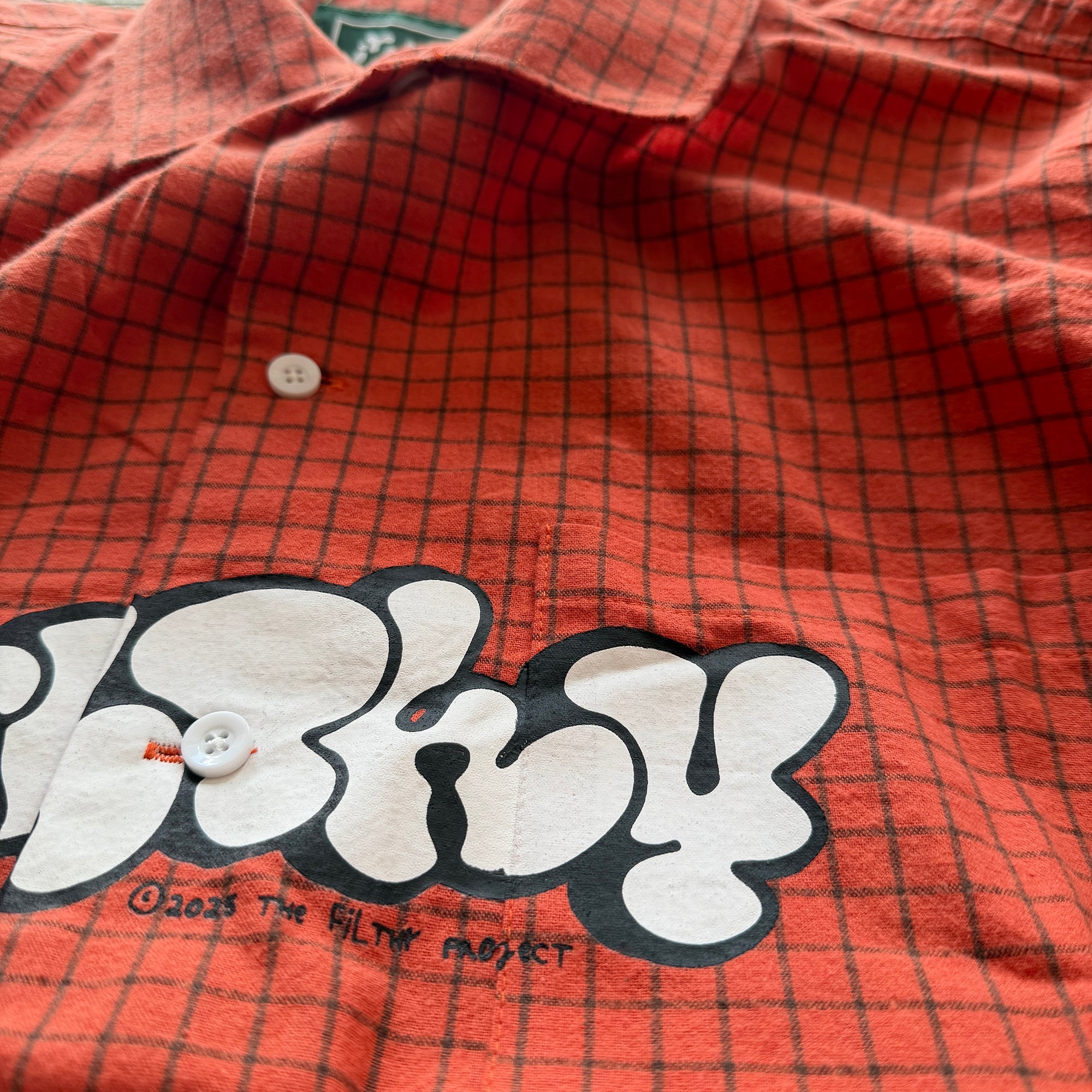 filthy® graph button up shirt (orange)