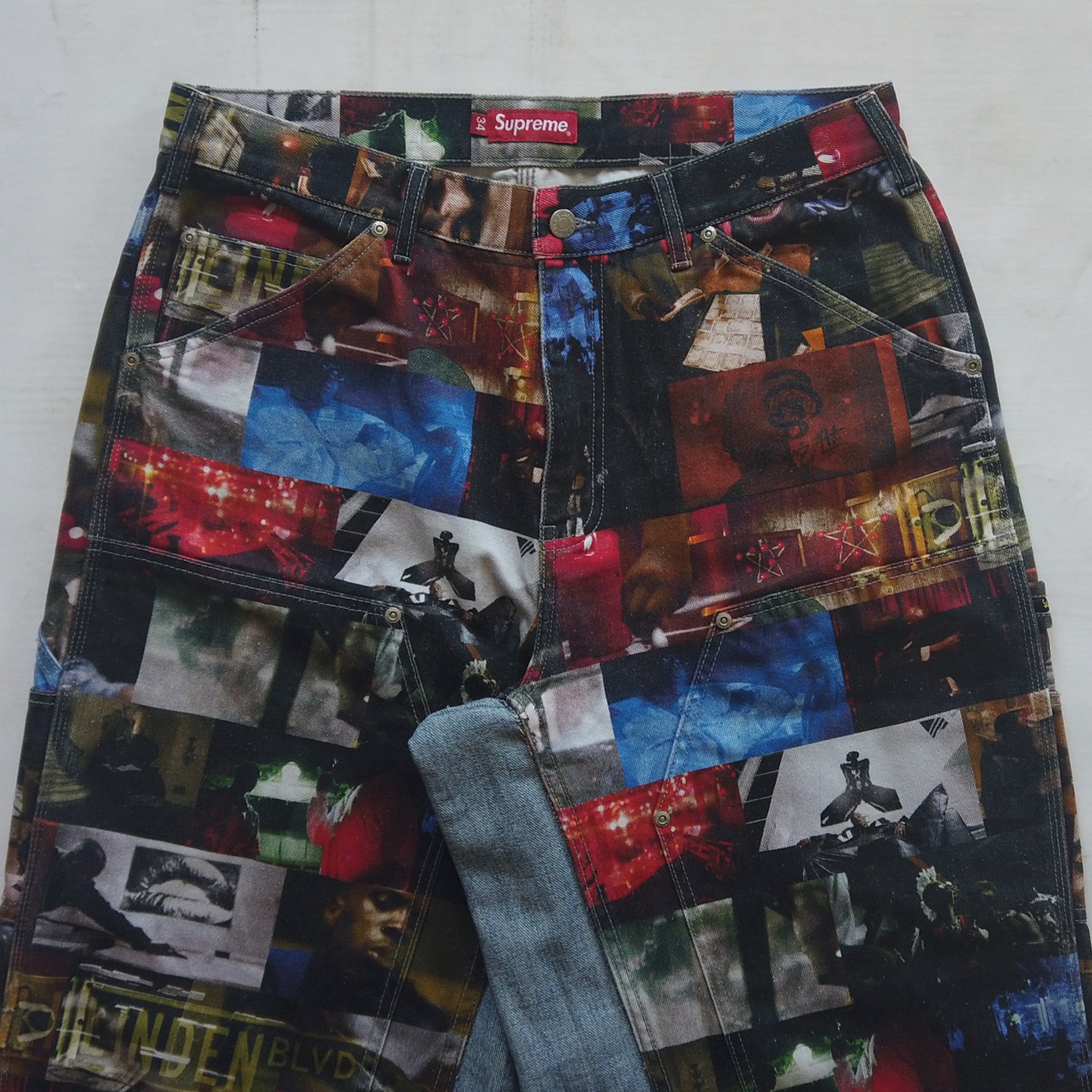 Supreme Nas & DMX Collage Double Knee Denim Painter Pants x WSTAM