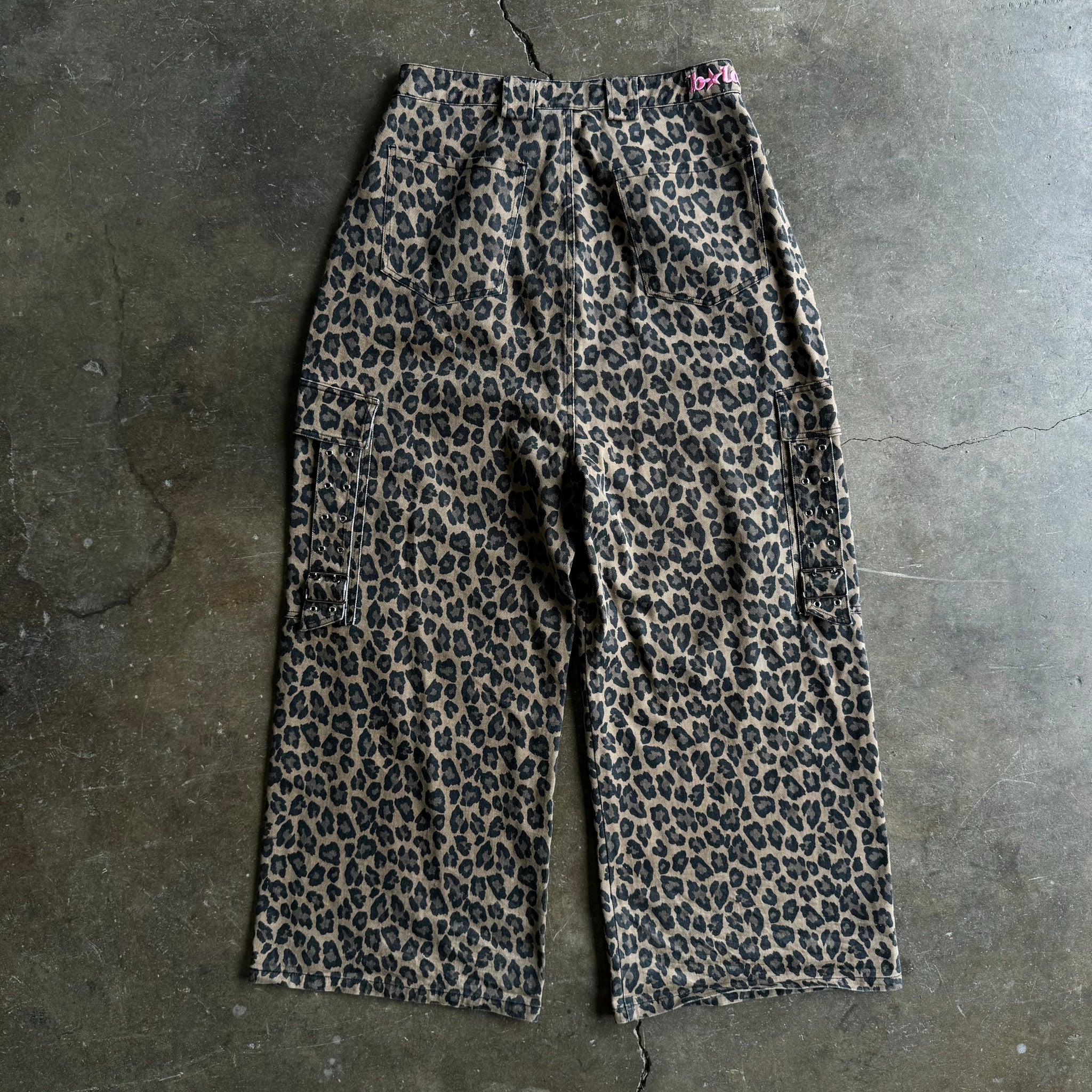 Cheetah baggy cargo denim